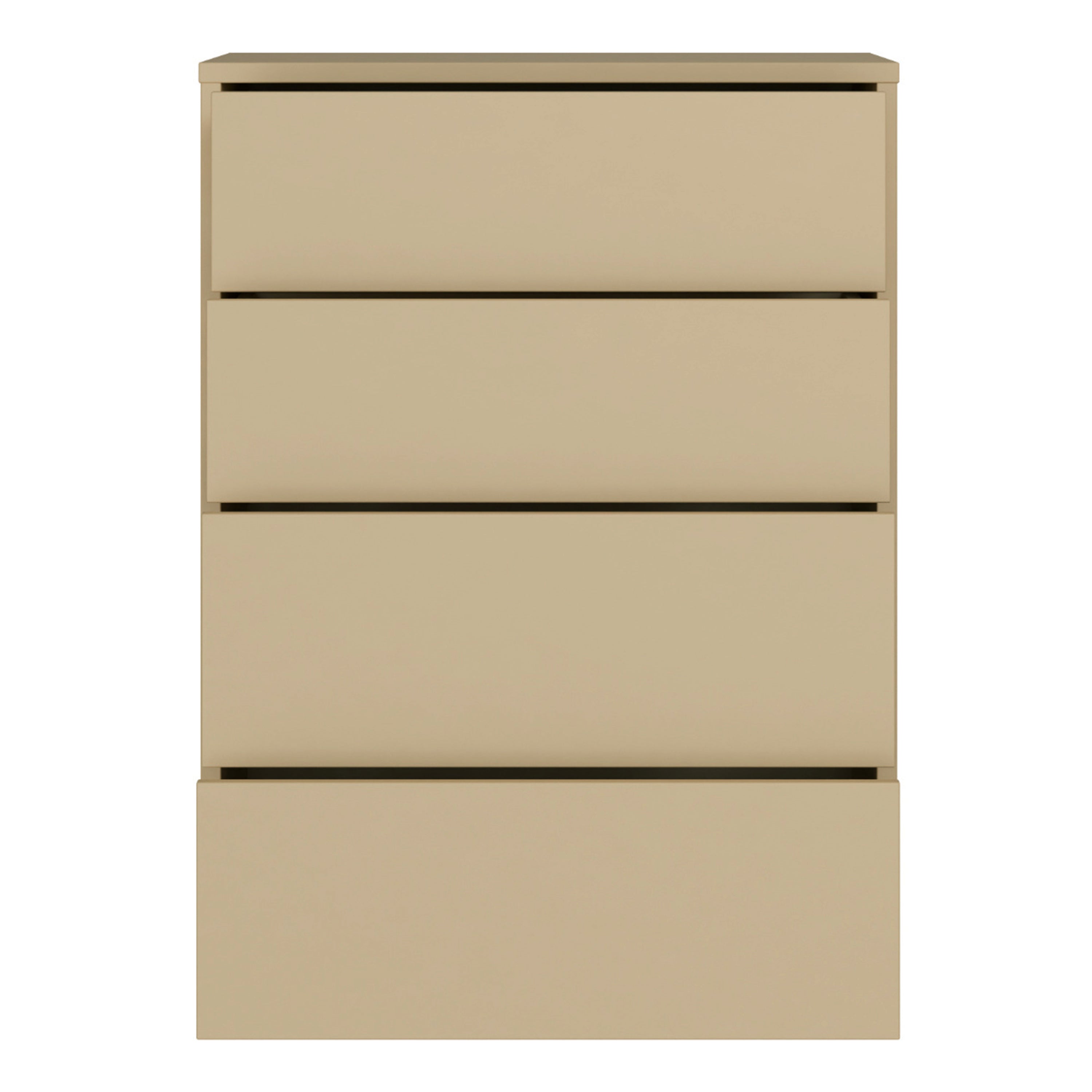 Alice Springs 4 Drawer Chest with Push-to-Open Drawers in Butter Yellow