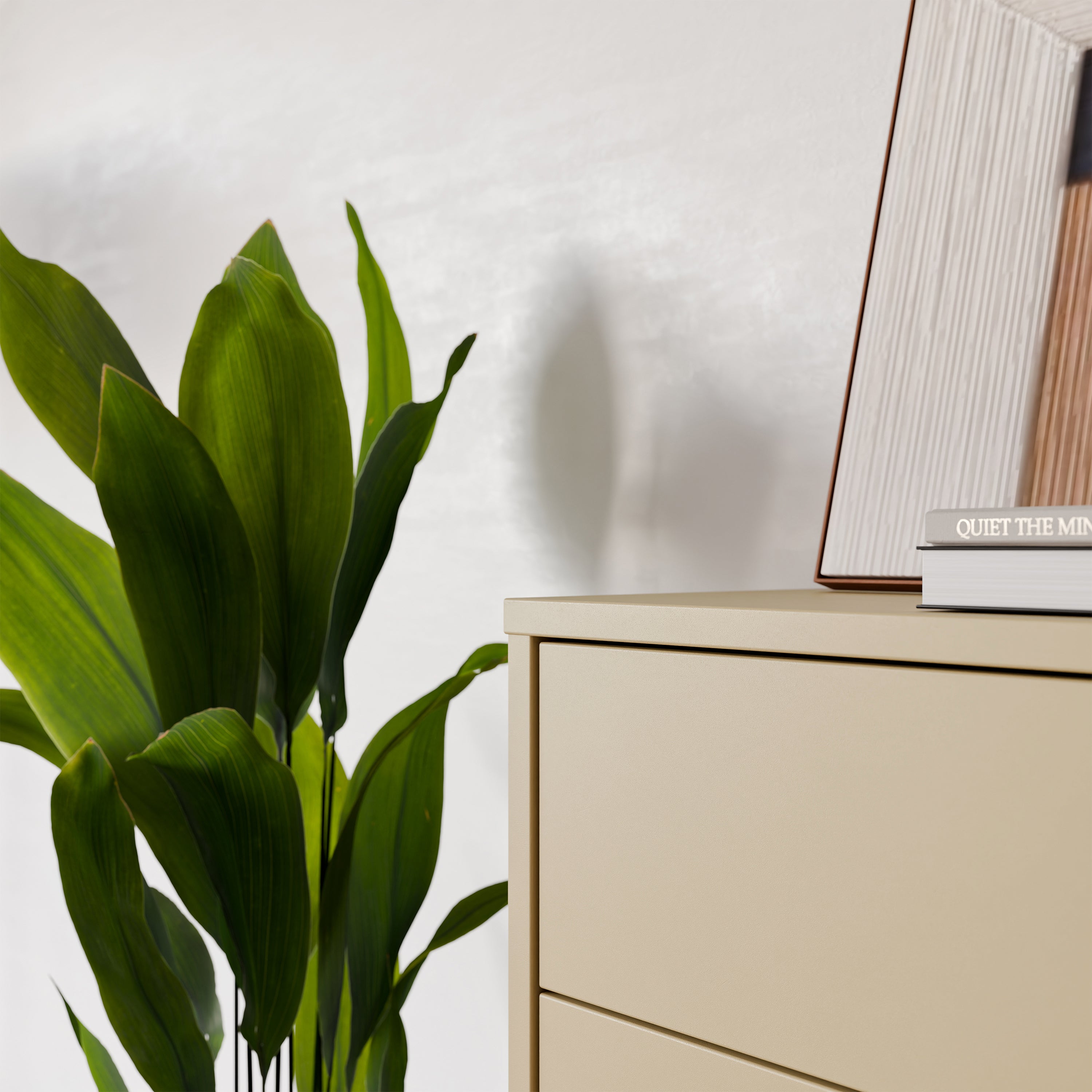 Alice Springs 4 Drawer Chest with Push-to-Open Drawers in Butter Yellow