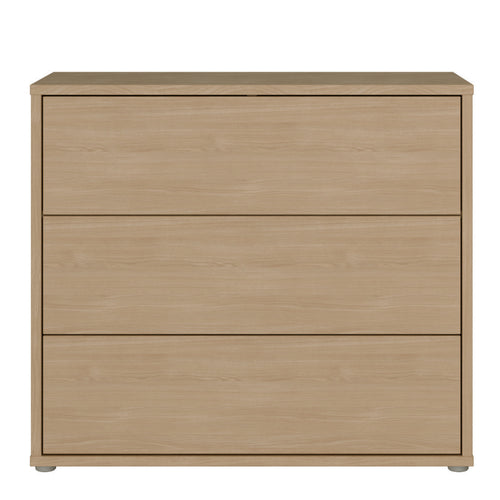 Alice Springs 3 Drawer Chest with Push-to-Open Drawers in Elegancia Oak