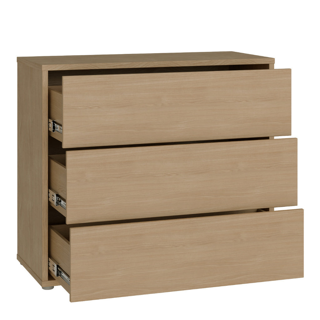 Alice Springs 3 Drawer Chest with Push-to-Open Drawers in Elegancia Oak