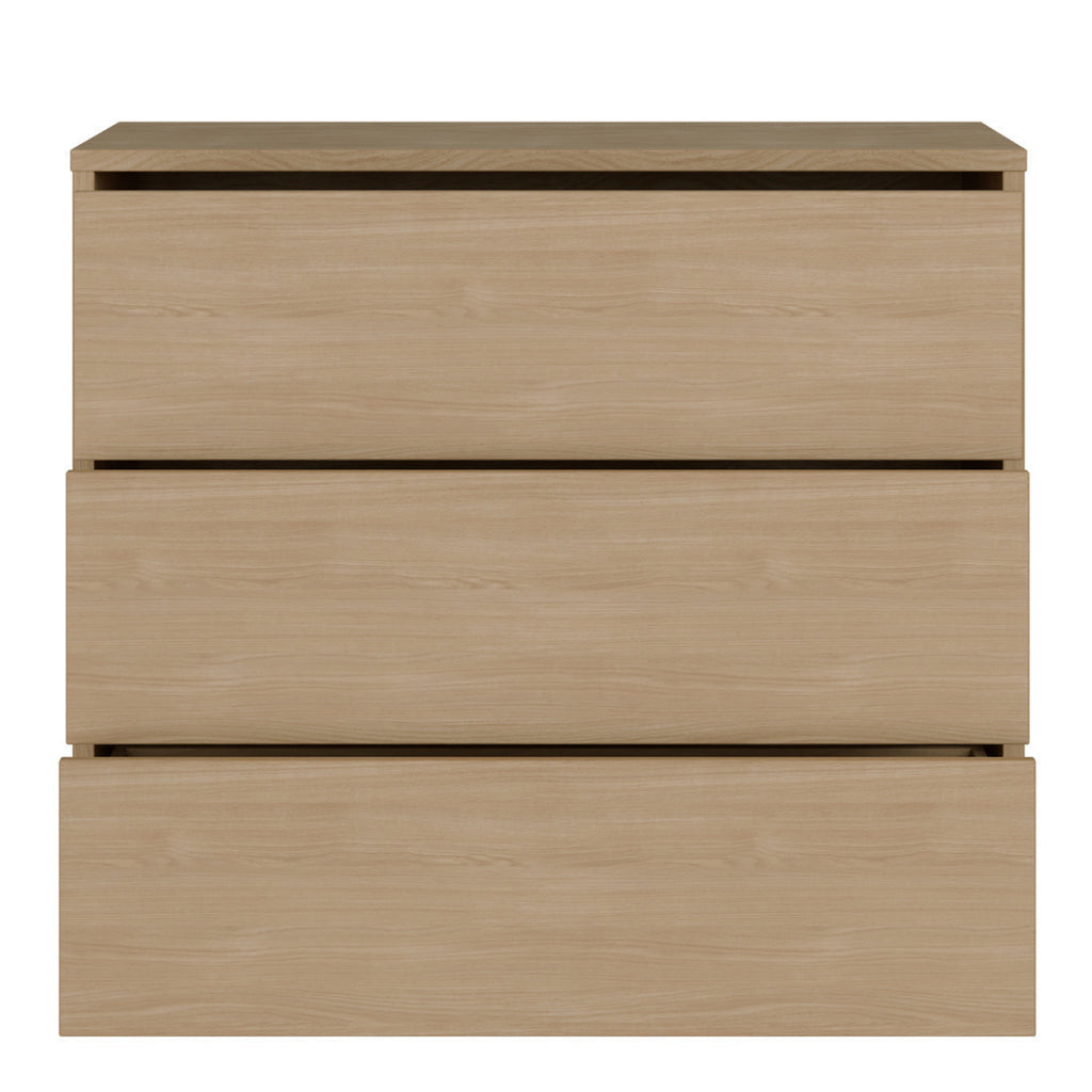 Alice Springs 3 Drawer Chest with Push-to-Open Drawers in Elegancia Oak