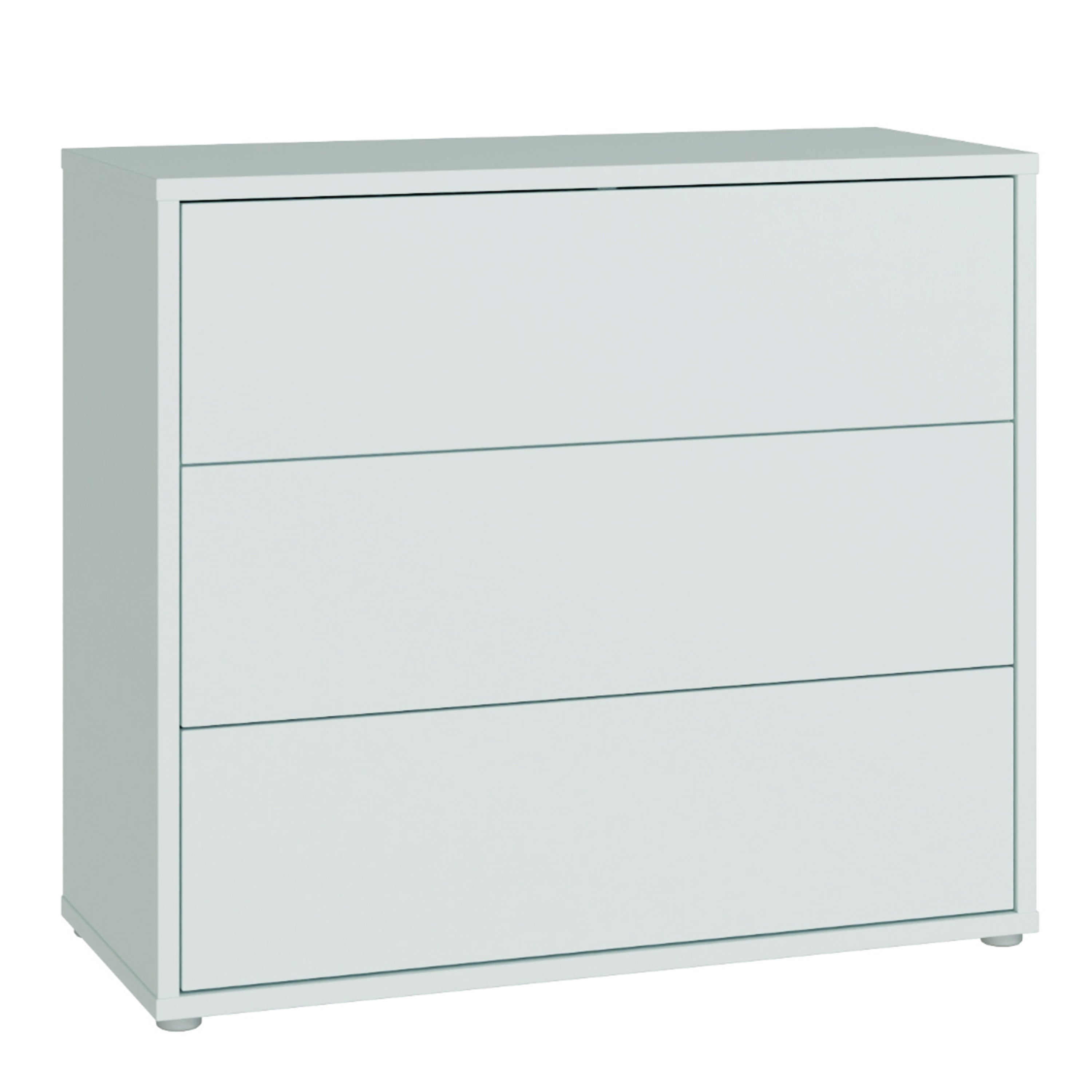Alice Springs 3 Drawer Chest with Push-to-Open Drawers in Light Grey