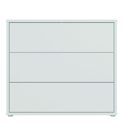 Alice Springs 3 Drawer Chest with Push-to-Open Drawers in Light Grey