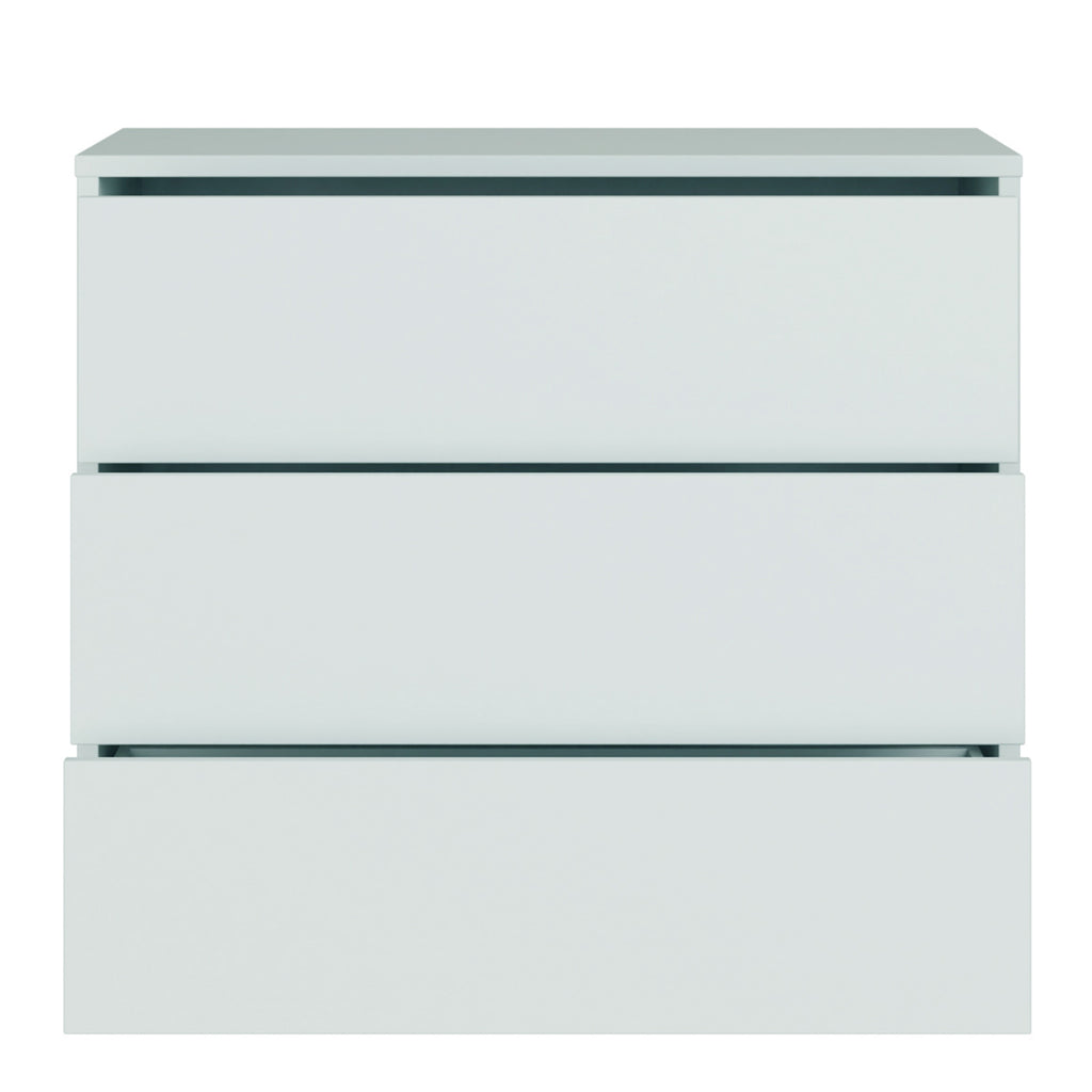 Alice Springs 3 Drawer Chest with Push-to-Open Drawers in Light Grey