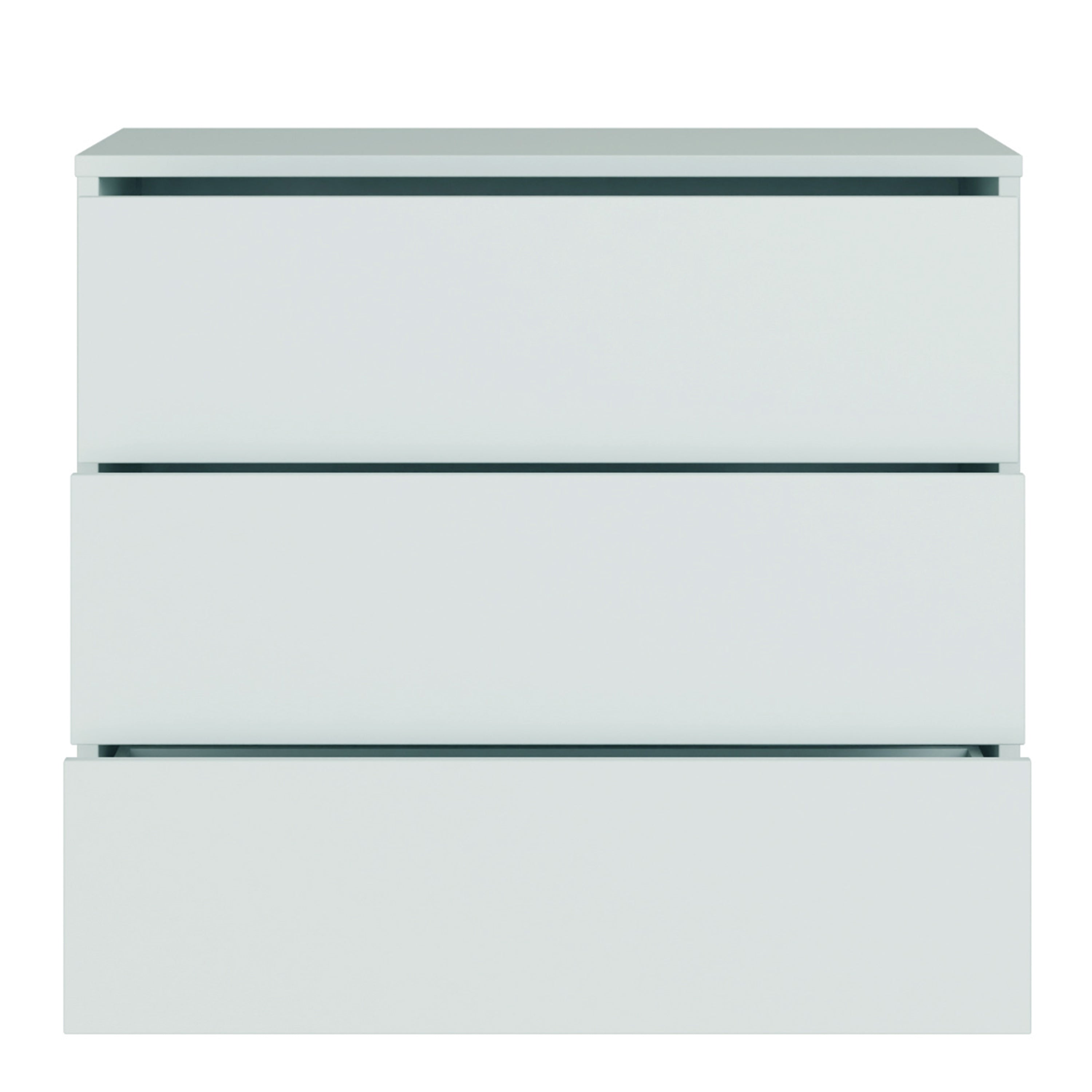 Alice Springs 3 Drawer Chest with Push-to-Open Drawers in Light Grey