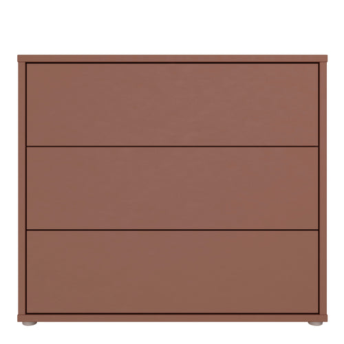 Alice Springs 3 Drawer Chest with Push-to-Open Drawers in Terracotta