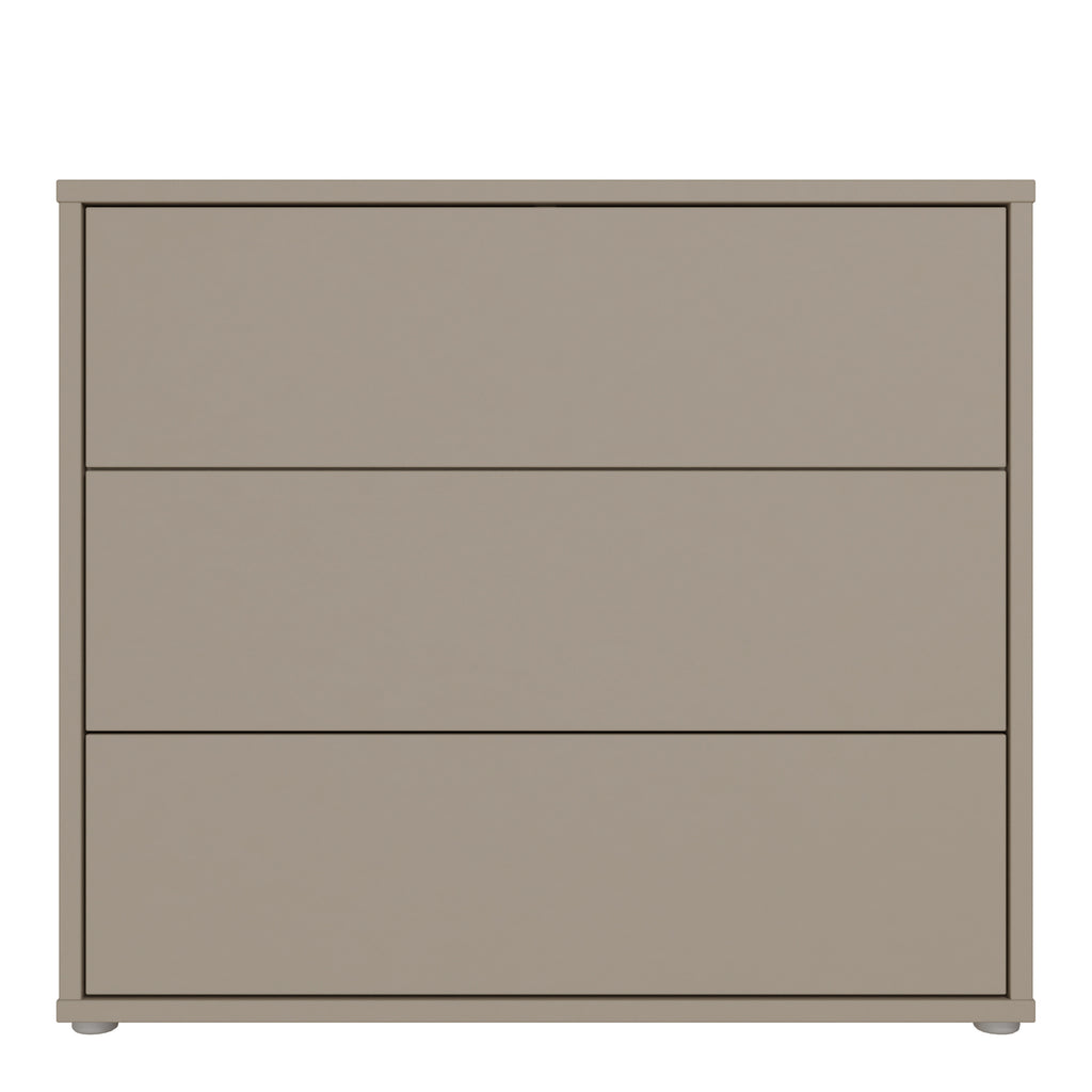 Alice Springs 3 Drawer Chest With Push-to-Open Drawers in Taupe