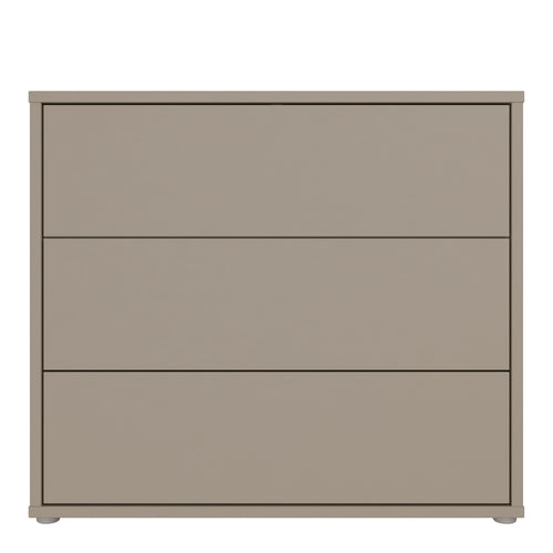 Alice Springs 3 Drawer Chest With Push-to-Open Drawers in Taupe