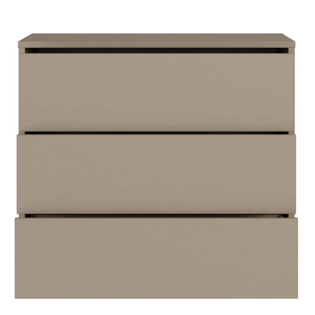 Alice Springs 3 Drawer Chest With Push-to-Open Drawers in Taupe