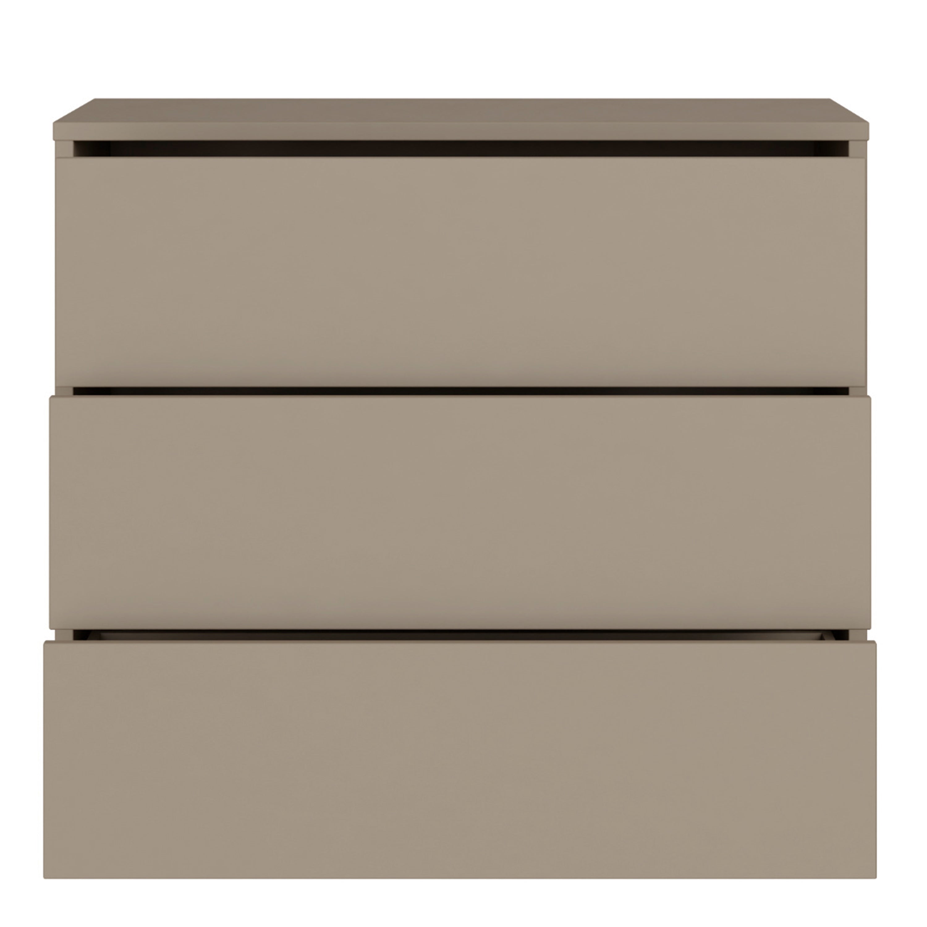 Alice Springs 3 Drawer Chest With Push-to-Open Drawers in Taupe