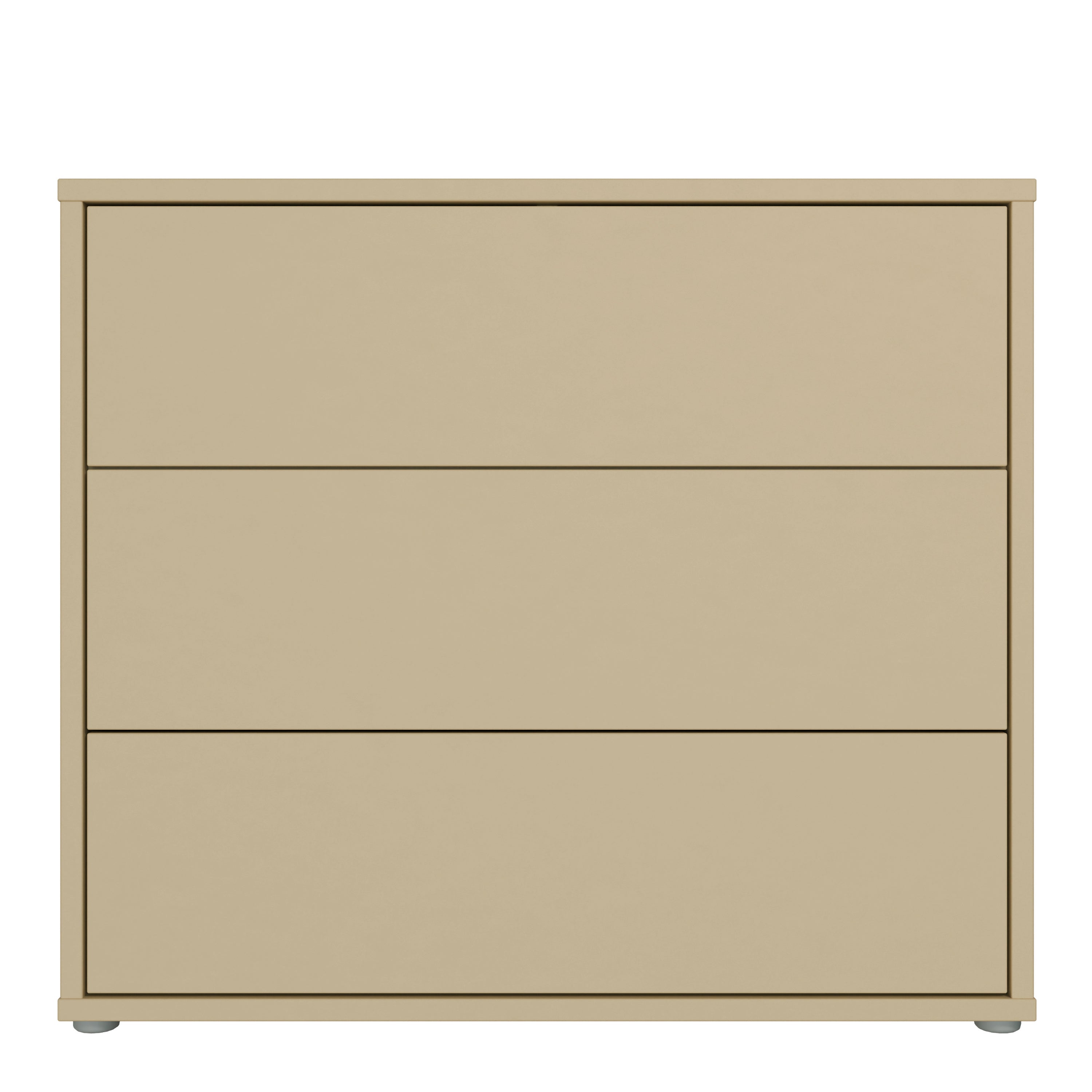 Alice Springs 3 Drawer Chest with Push-to-Open Drawers in Butter Yellow