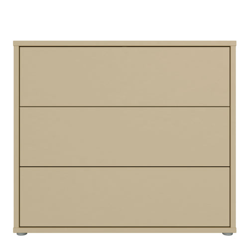 Alice Springs 3 Drawer Chest with Push-to-Open Drawers in Butter Yellow