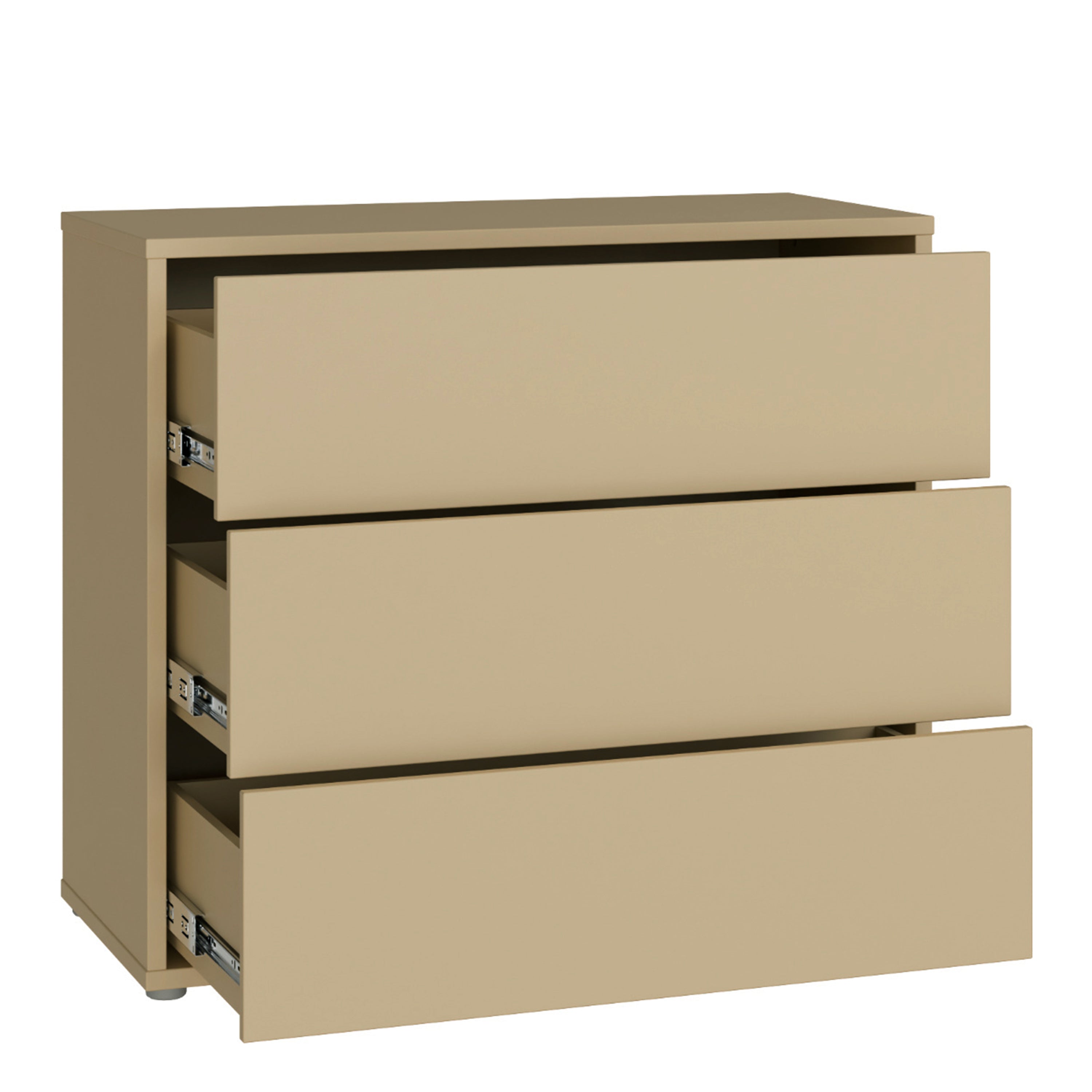 Alice Springs 3 Drawer Chest with Push-to-Open Drawers in Butter Yellow