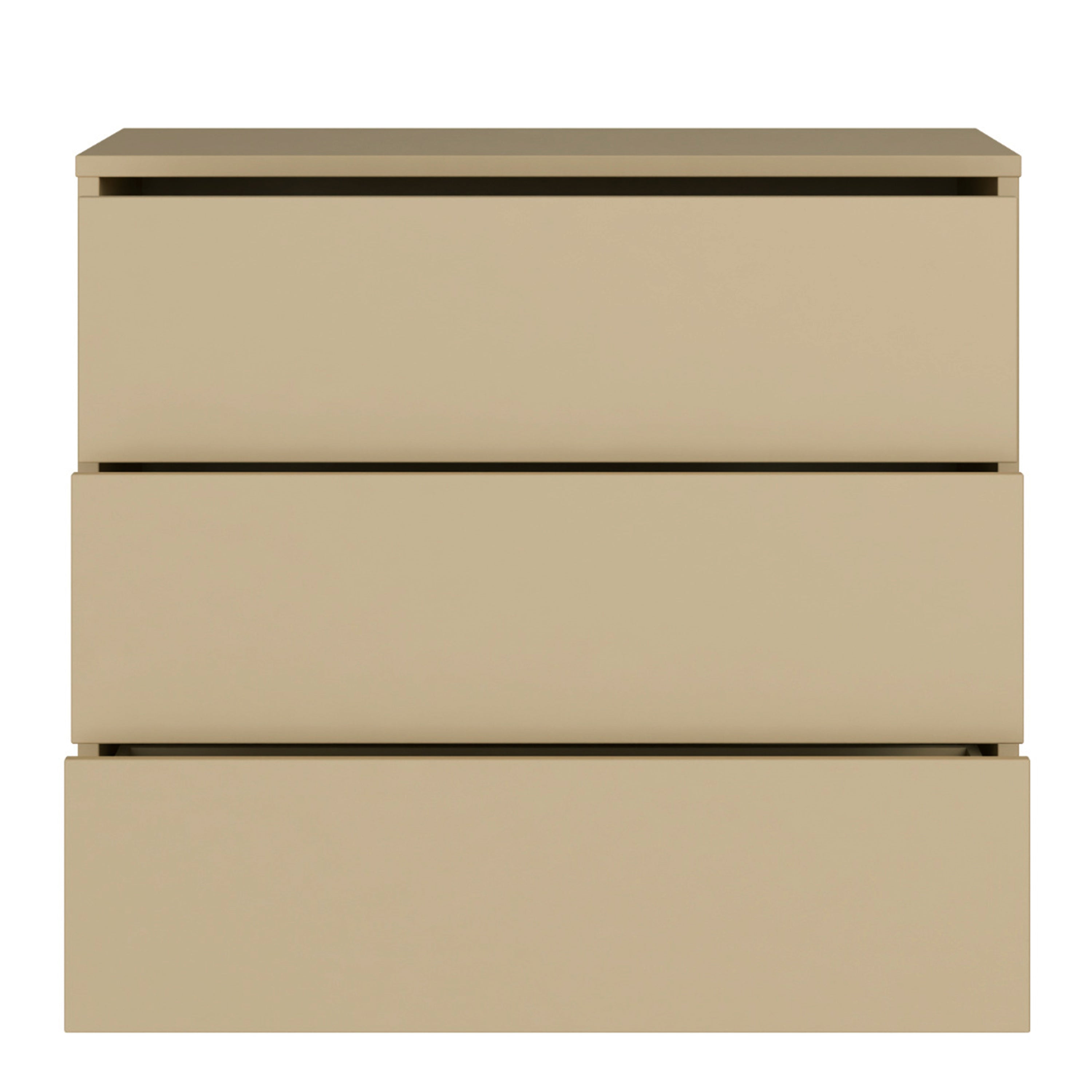 Alice Springs 3 Drawer Chest with Push-to-Open Drawers in Butter Yellow