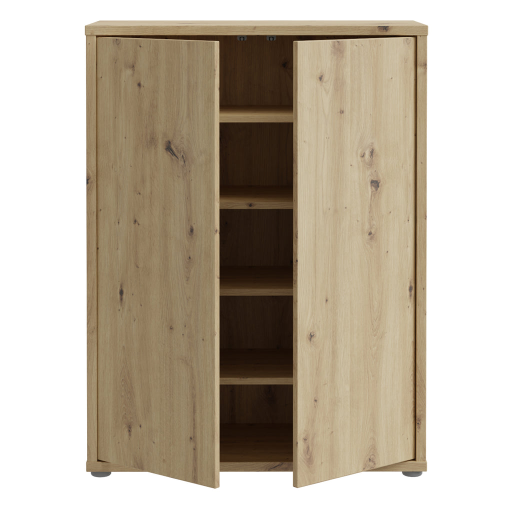 Alice Springs Shoe Cabinet with 2 Doors Push-to-Open in Artisan Oak