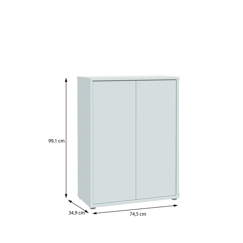 Alice Springs Shoe Cabinet with 2 Doors Push-to-Open in Light Grey