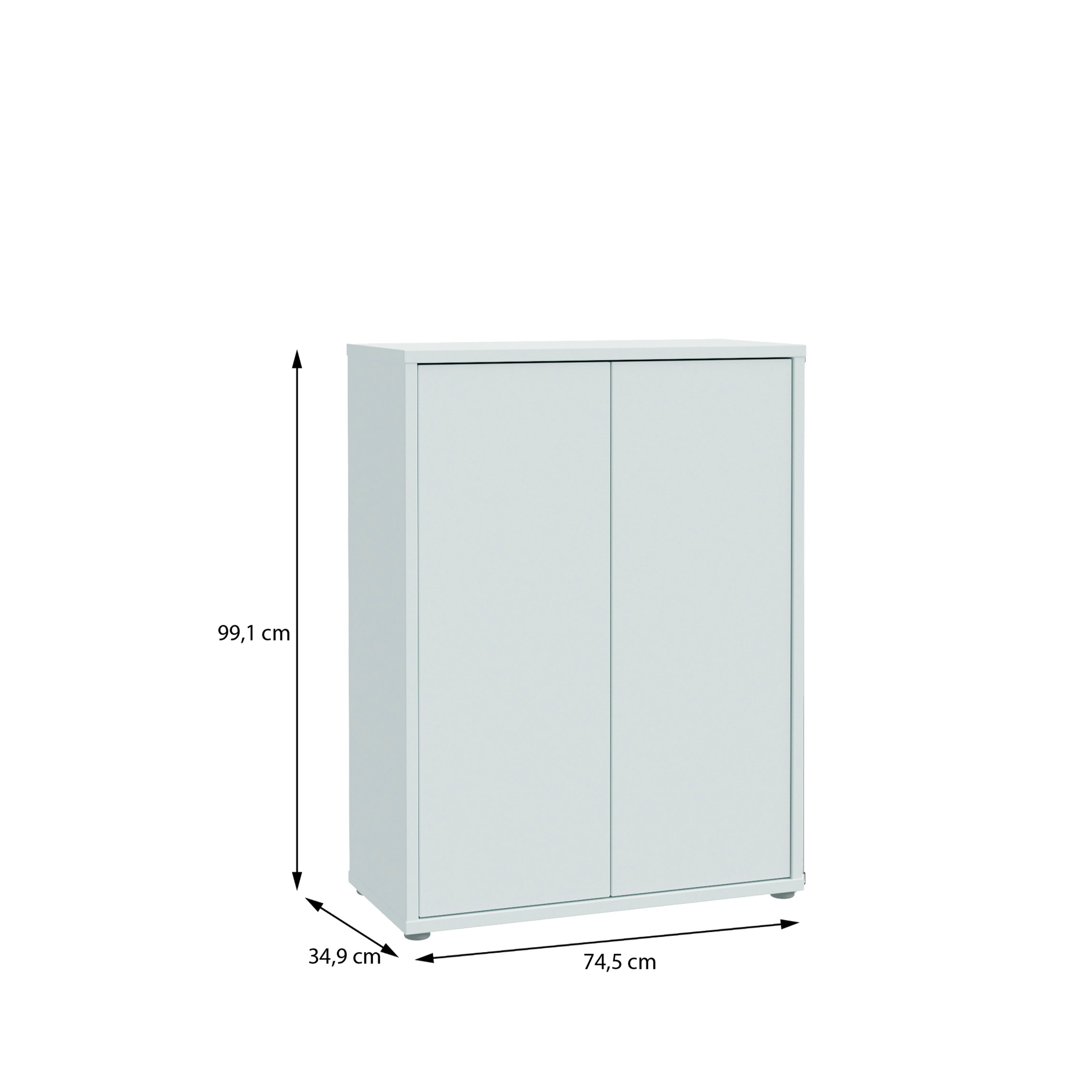 Alice Springs Shoe Cabinet with 2 Doors Push-to-Open in Light Grey