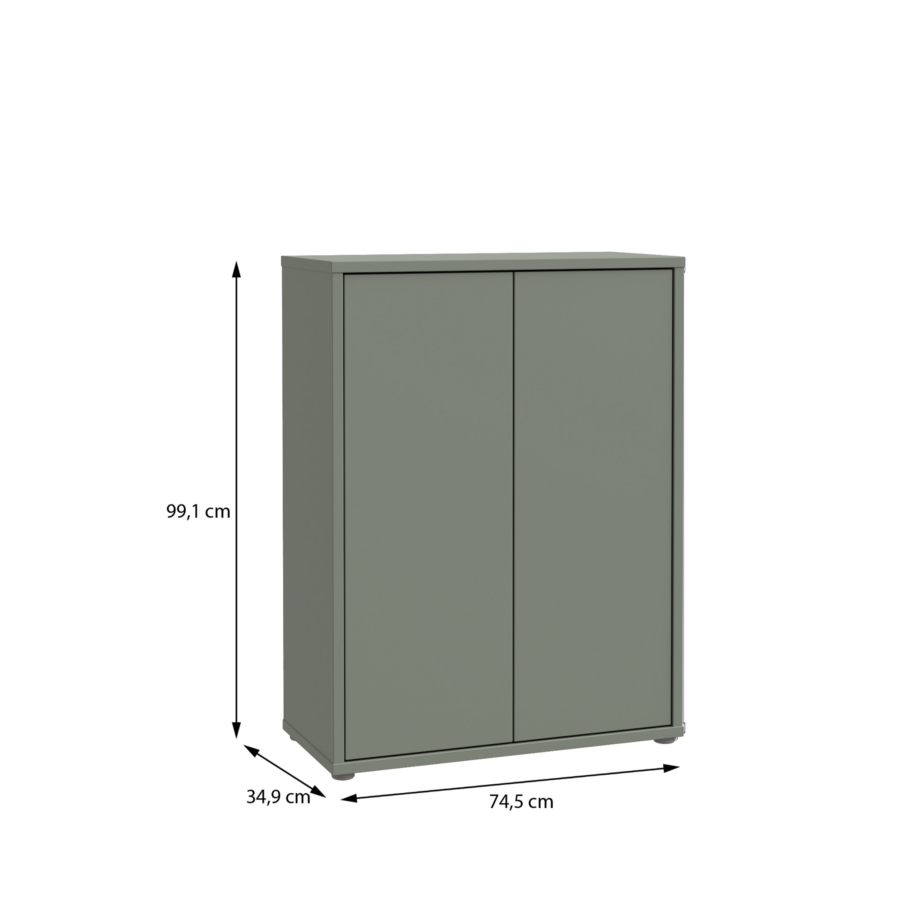 Alice Springs Shoe Cabinet with 2 Doors Push-to-Open in Sage Green