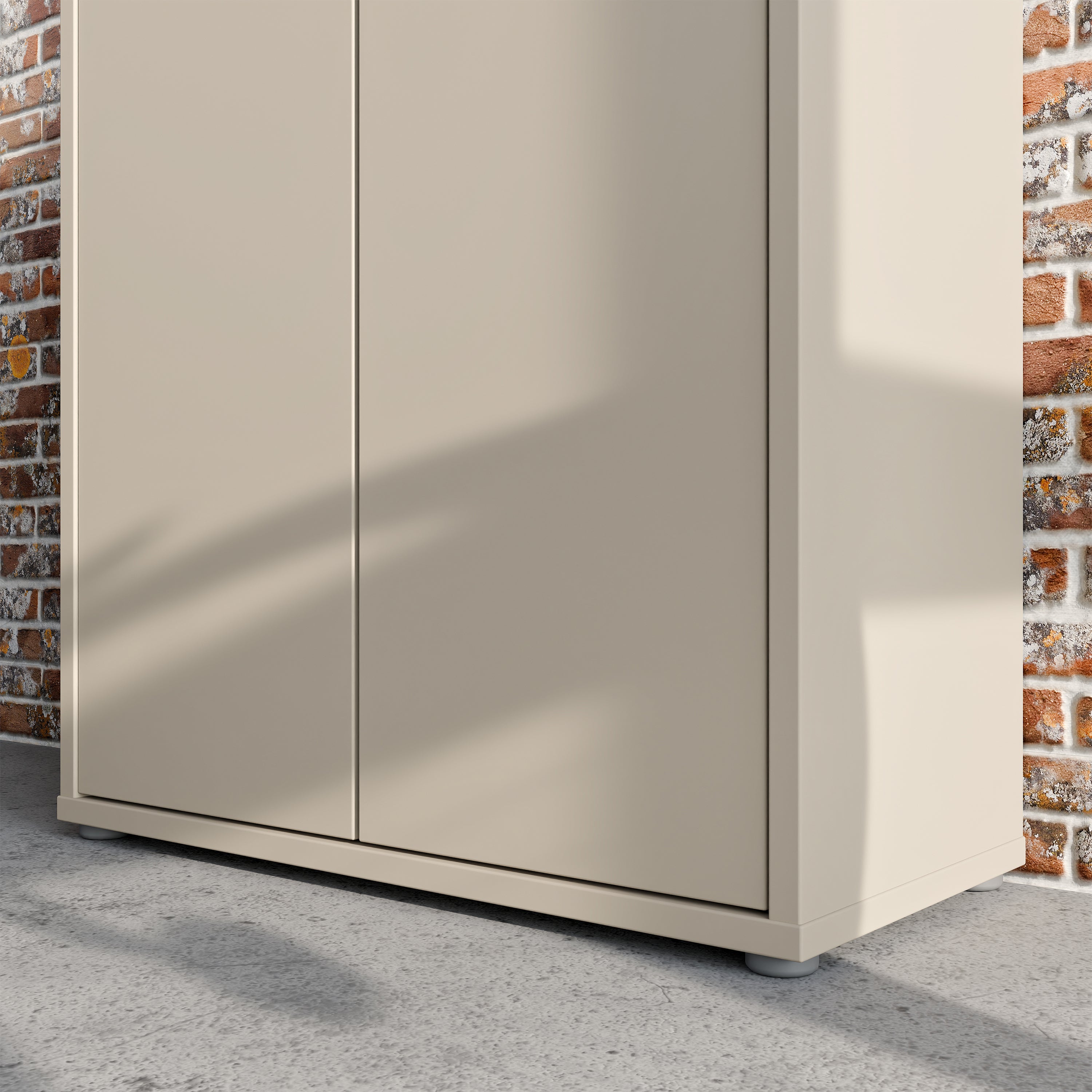 Alice Springs Shoe Cabinet with 2 Doors Push-to-Open in Sand