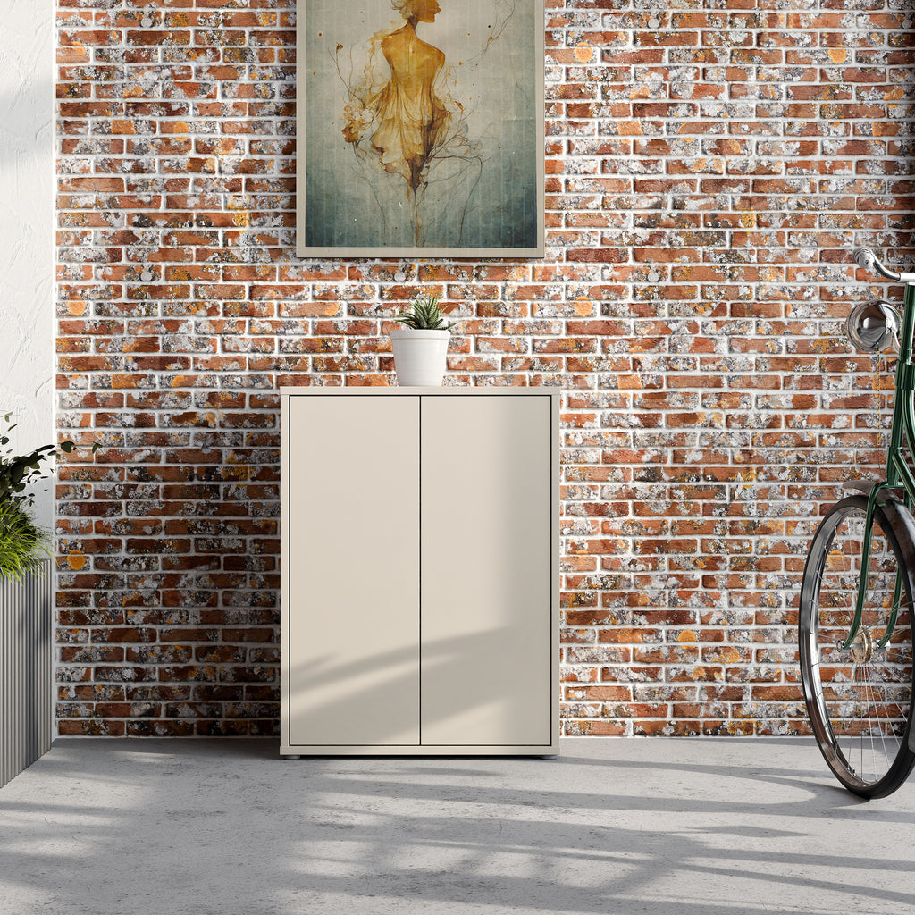Alice Springs Shoe Cabinet with 2 Doors Push-to-Open in Sand