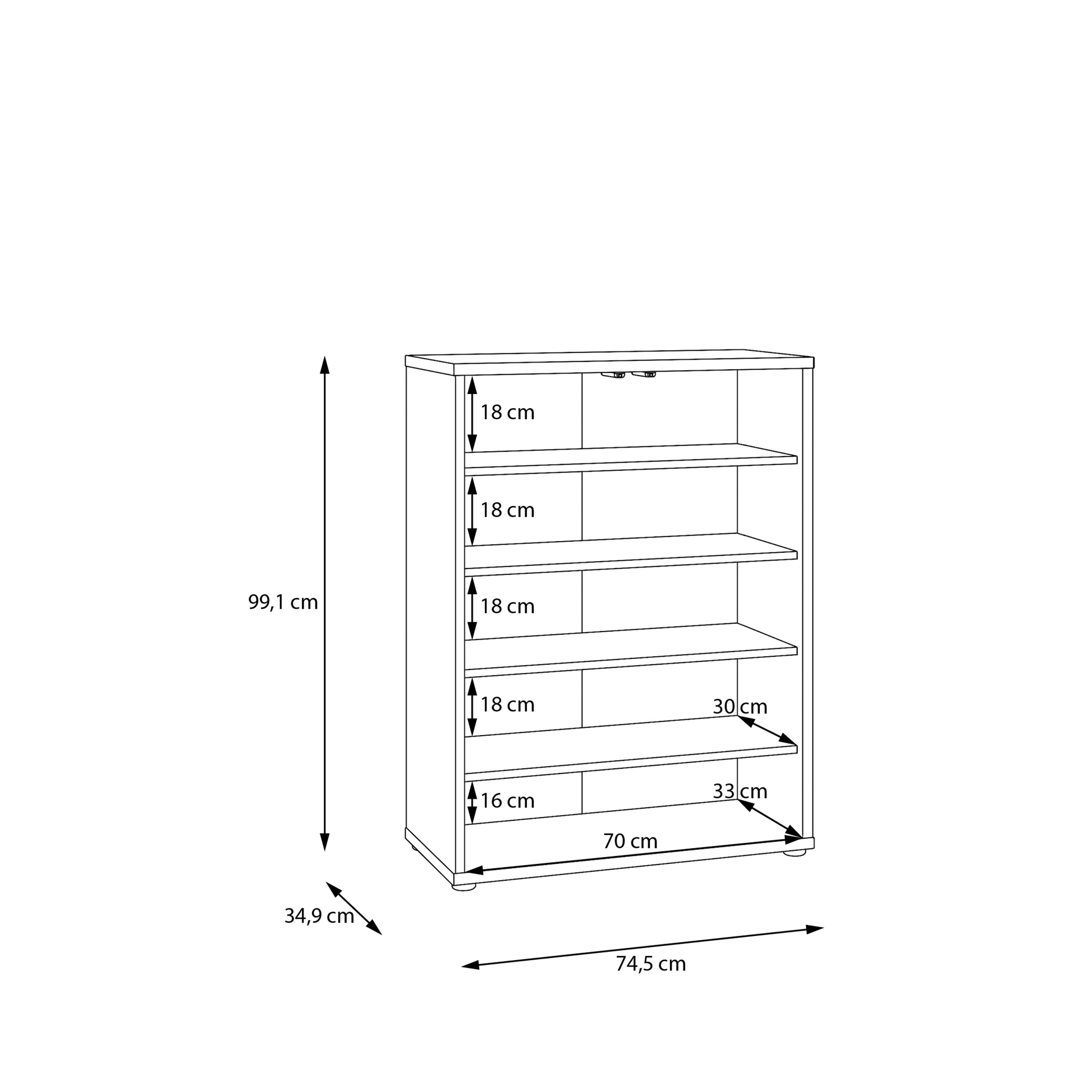 Alice Springs Shoe Cabinet with 2 Doors Push-to-Open in Terracotta