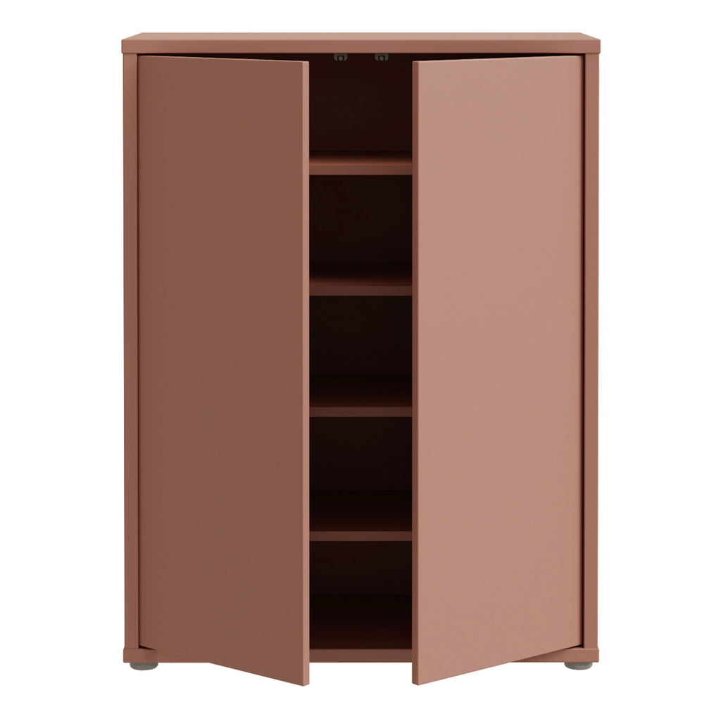 Alice Springs Shoe Cabinet with 2 Doors Push-to-Open in Terracotta