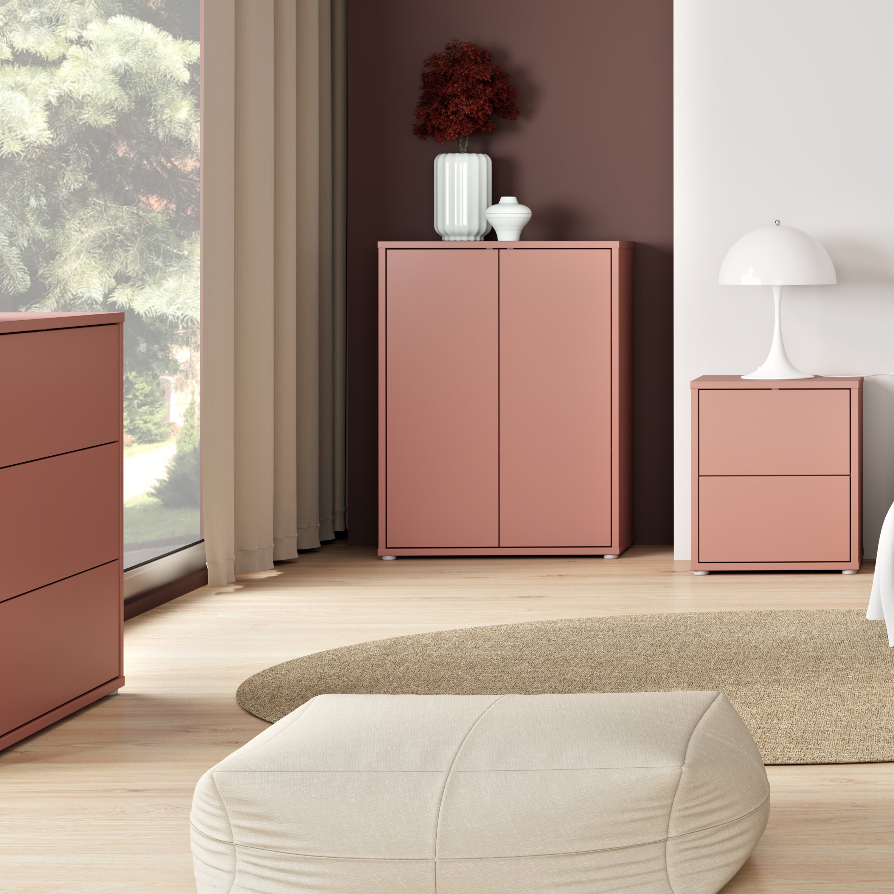 Alice Springs Shoe Cabinet with 2 Doors Push-to-Open in Terracotta