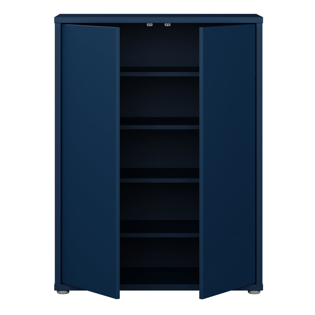 Alice Springs Shoe Cabinet with 2 Doors Push-to-Open in Night Blue