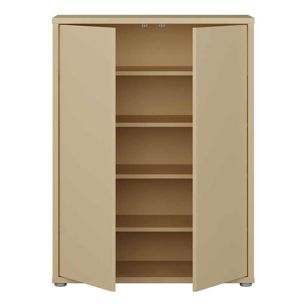 Alice Springs Shoe Cabinet with 2 Doors Push-to-Open in Butter Yellow