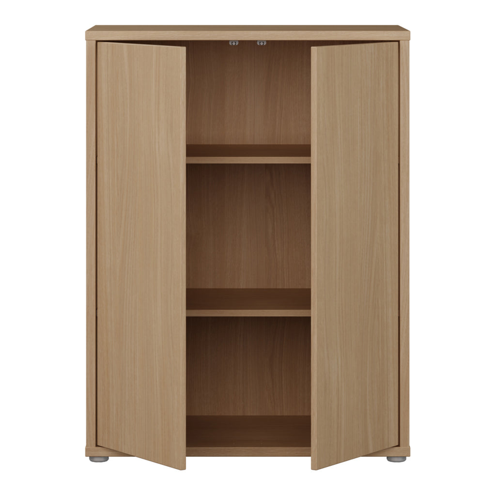 Alice Springs Tall 2 Door Cupboard with Push-to-Open Doors in Elegancia Oak