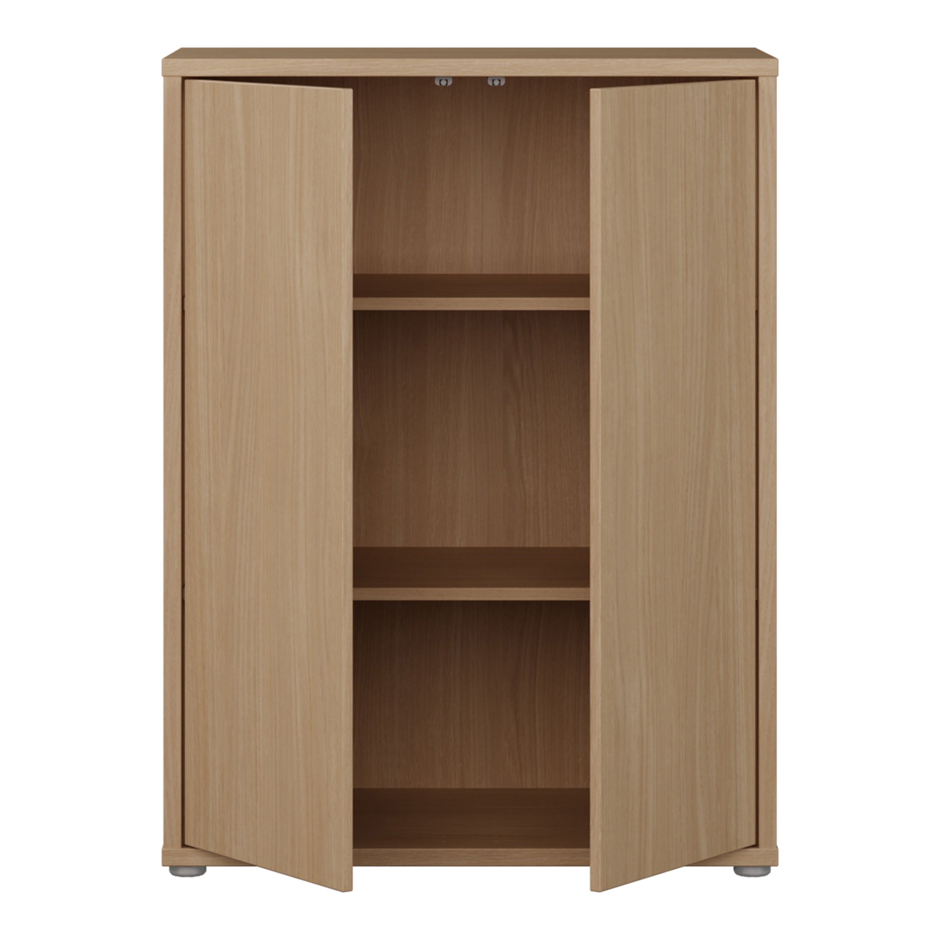 Alice Springs Tall 2 Door Cupboard with Push-to-Open Doors in Elegancia Oak