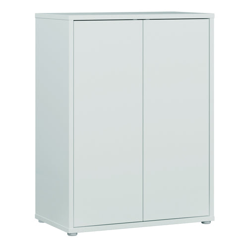 Alice Springs Tall 2 Door Cupboard with Push-to-Open Doors in Light Grey