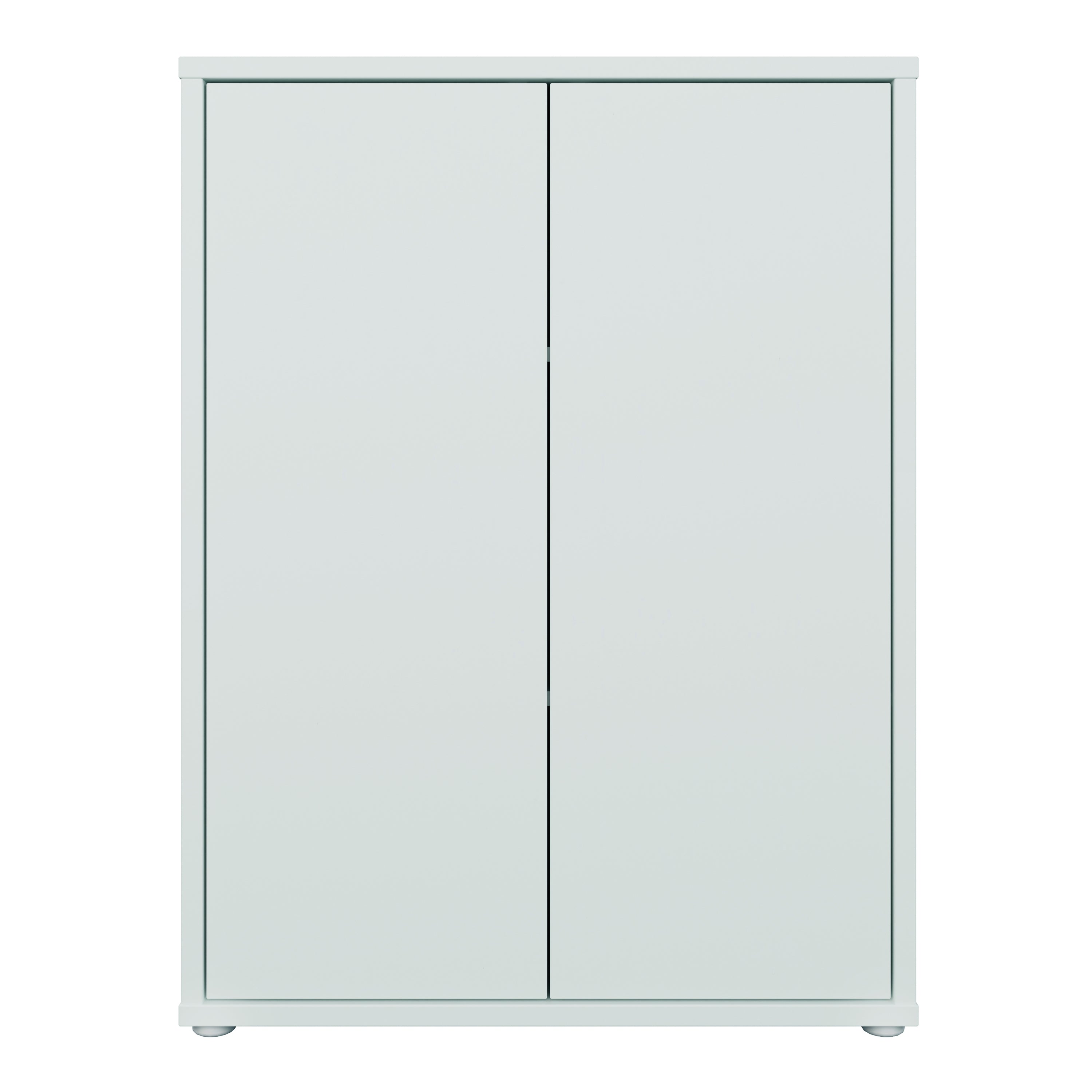 Alice Springs Tall 2 Door Cupboard with Push-to-Open Doors in Light Grey