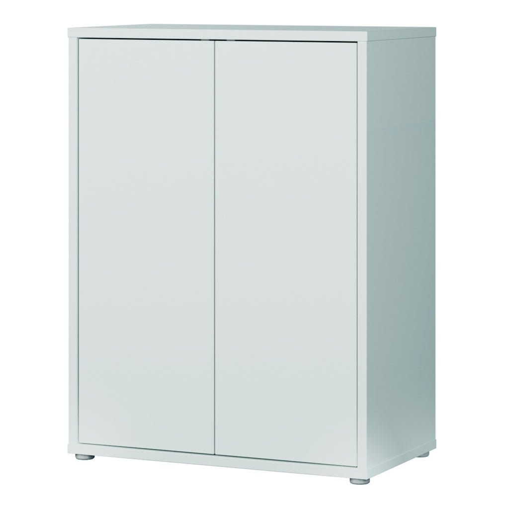 Alice Springs Tall 2 Door Cupboard with Push-to-Open Doors in Light Grey