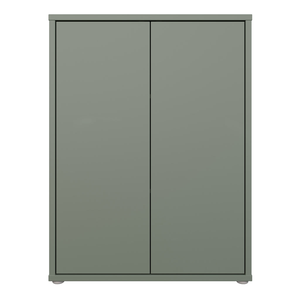 Alice Springs Tall 2 Door Cupboard with Push-to-Open Doors in Sage Green