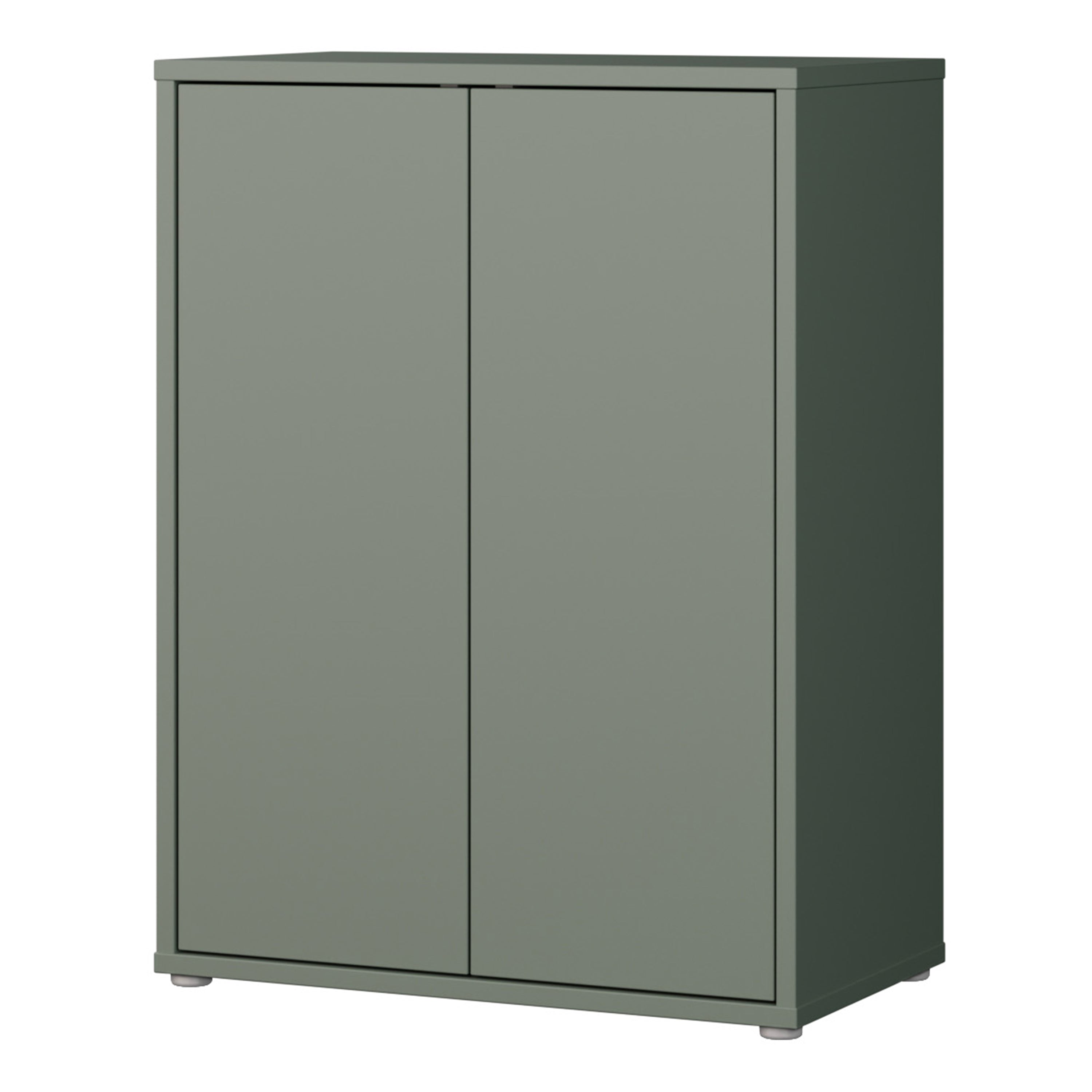 Alice Springs Tall 2 Door Cupboard with Push-to-Open Doors in Sage Green