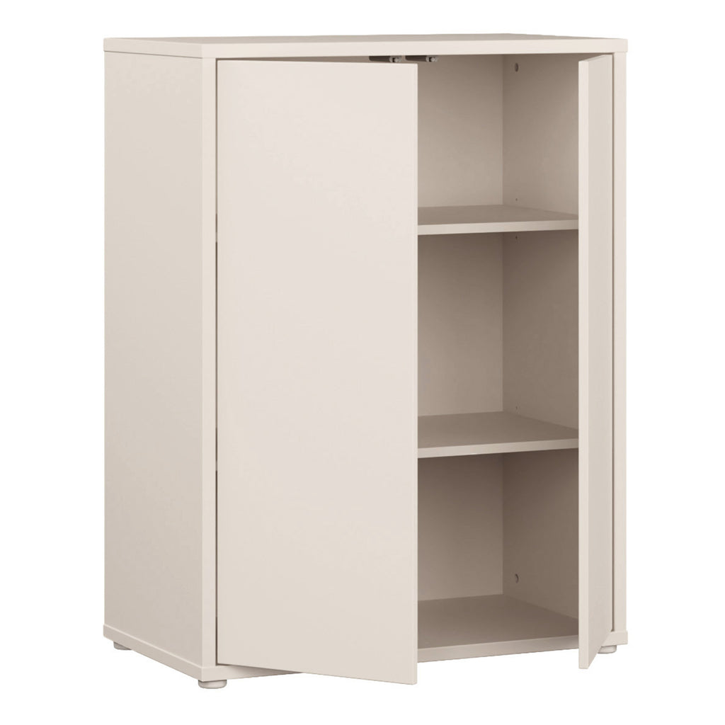 Alice Springs Tall 2 Door Cupboard with Push-to-Open Doors in Sand