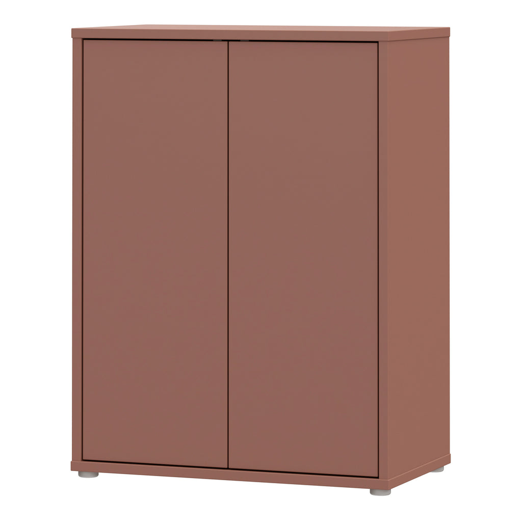 Alice Springs Tall 2 Door Cupboard with Push-to-Open Doors in Terracotta
