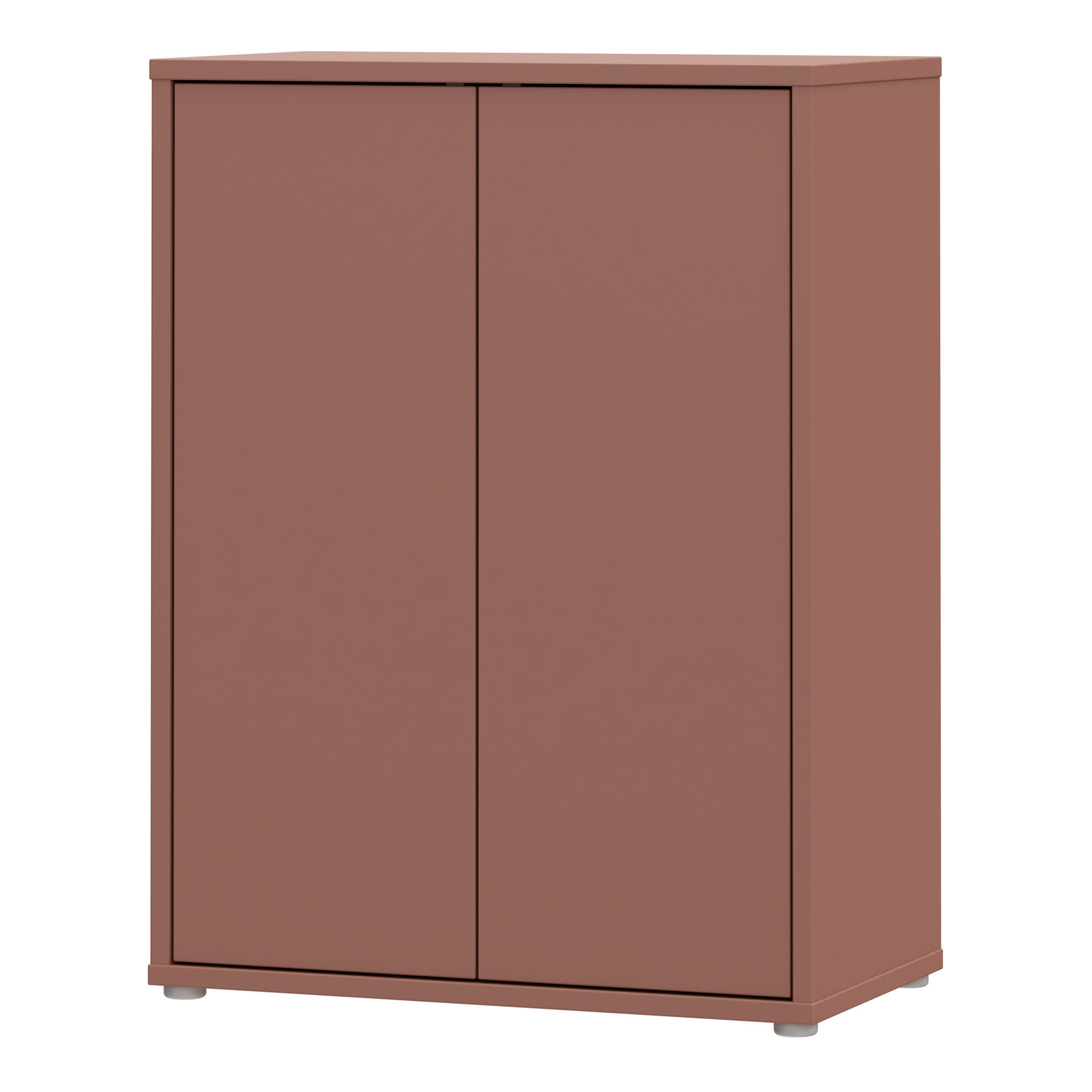 Alice Springs Tall 2 Door Cupboard with Push-to-Open Doors in Terracotta