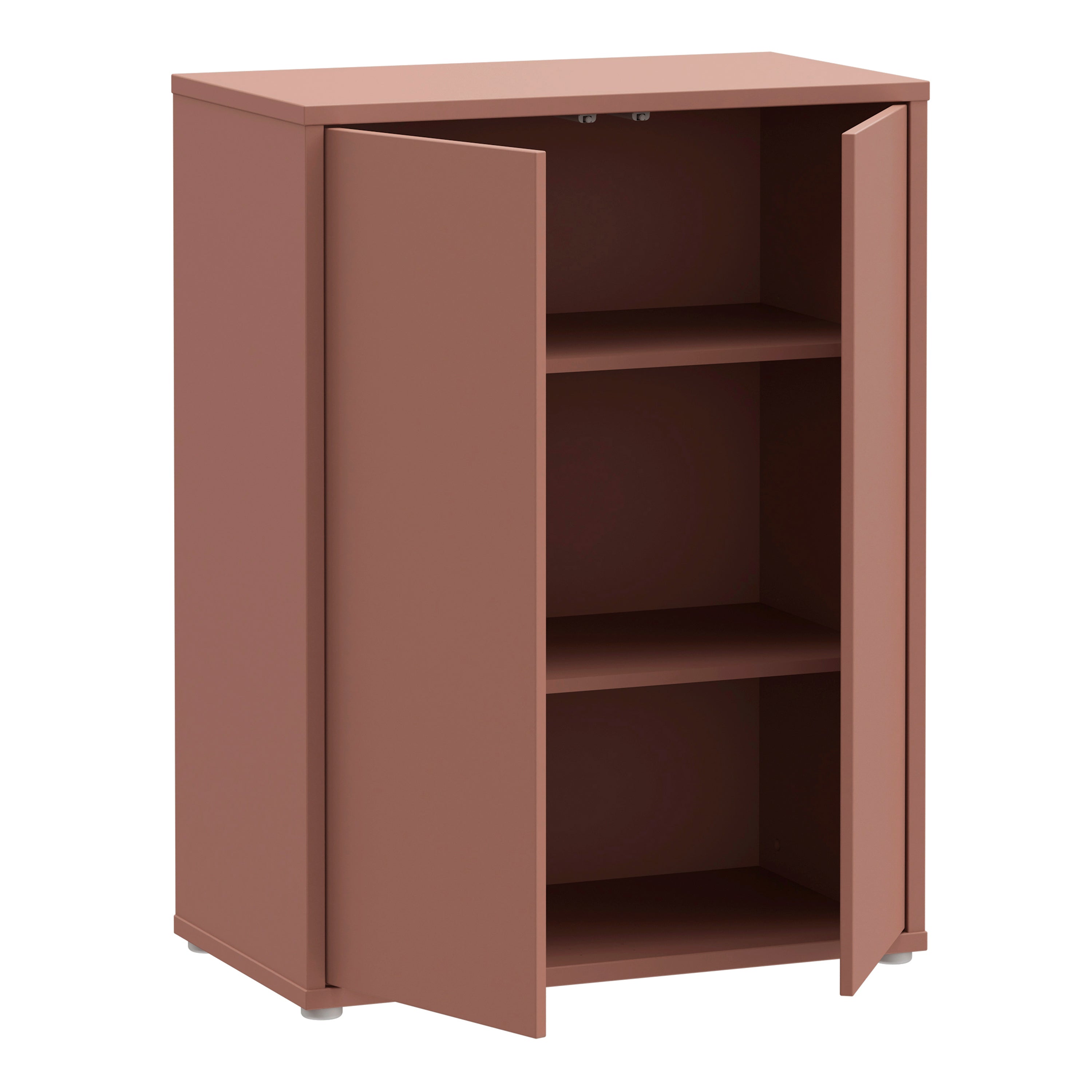 Alice Springs Tall 2 Door Cupboard with Push-to-Open Doors in Terracotta