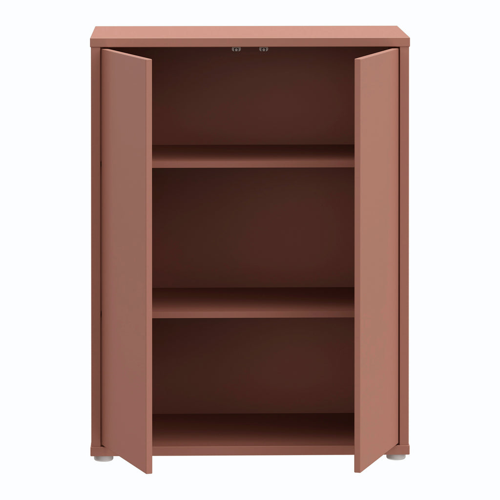 Alice Springs Tall 2 Door Cupboard with Push-to-Open Doors in Terracotta