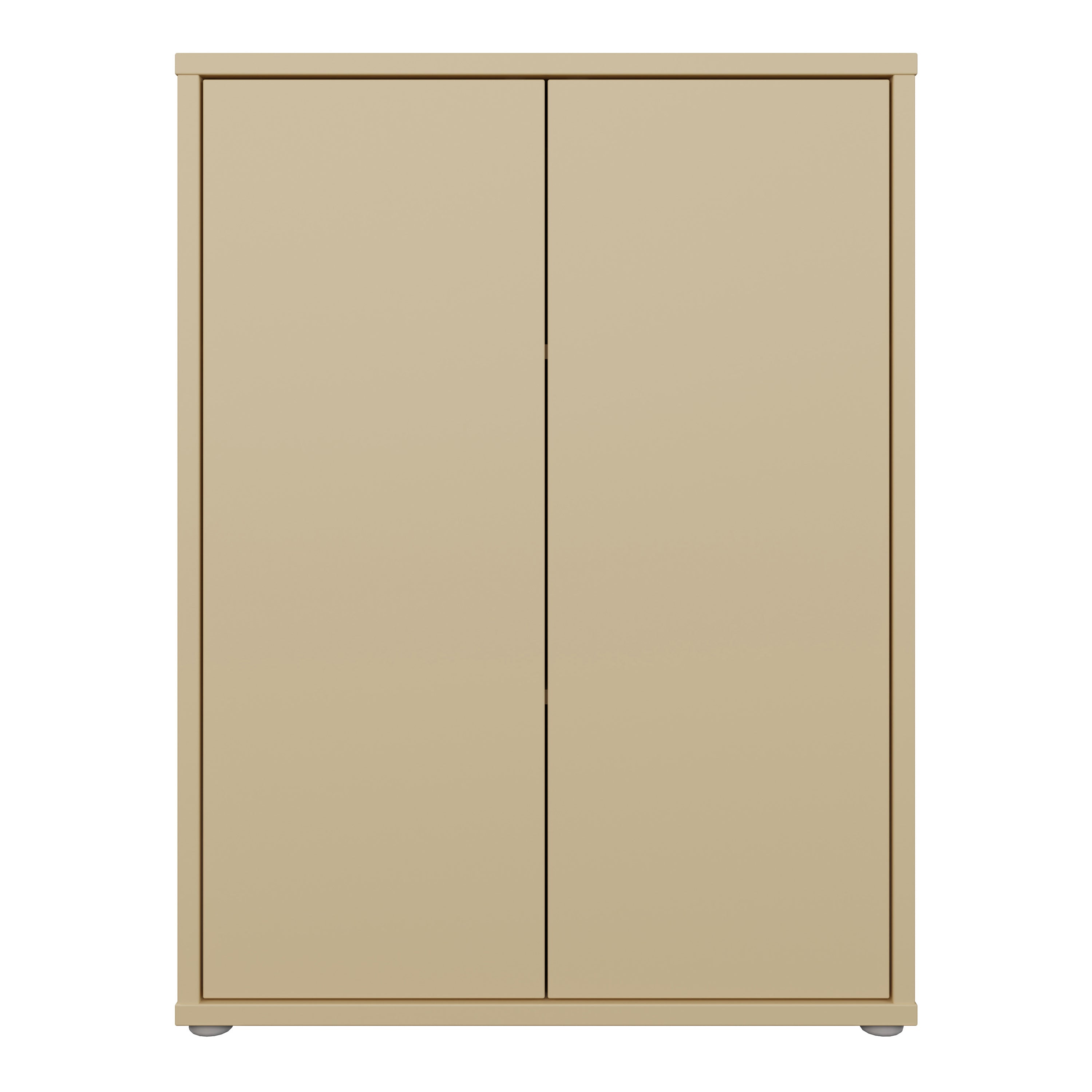 Alice Springs Tall 2 Door Cupboard with Push-to-Open Doors in Butter Yellow