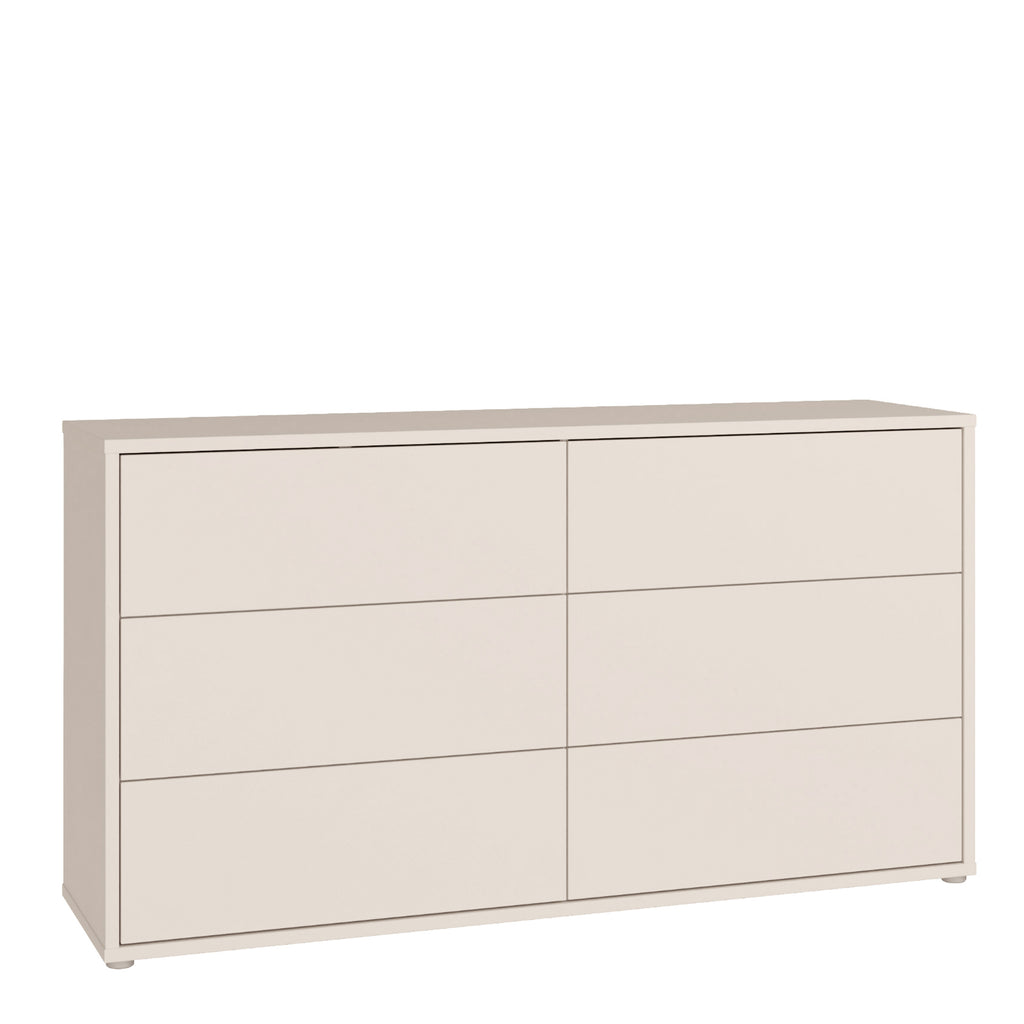 Alice Springs 6 Drawer Wide Chest with Push-to-Open Drawers in Sand