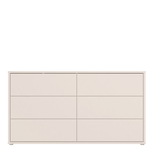 Alice Springs 6 Drawer Wide Chest with Push-to-Open Drawers in Sand