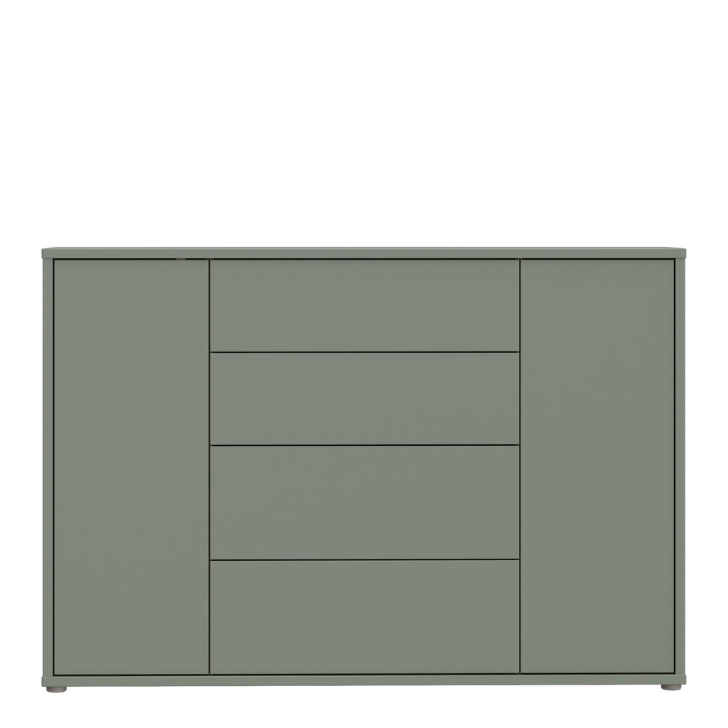 Alice Springs Wide Sideboard with 4 Drawers & 2 Doors with Push-to-Open in Sage Green