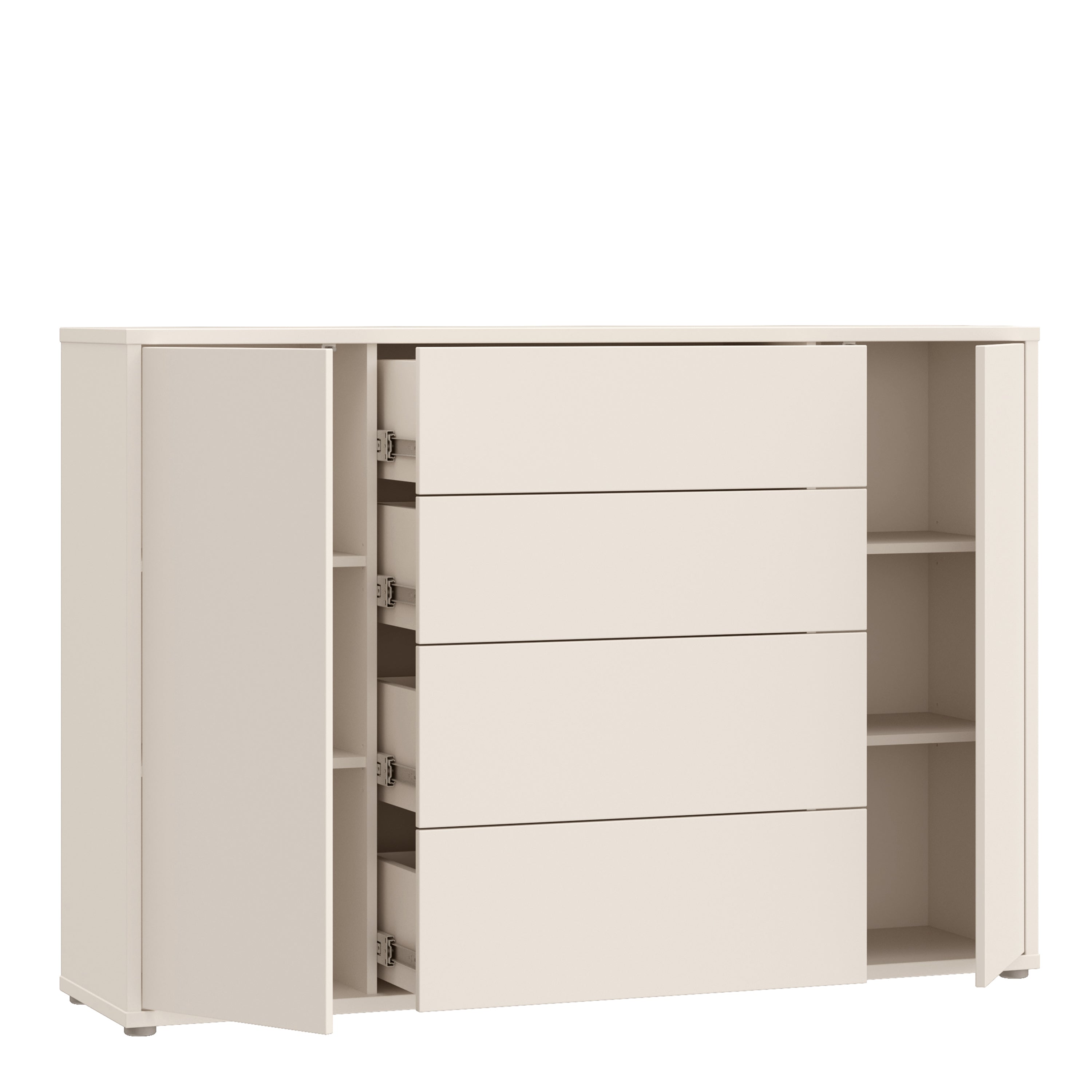 Alice Springs Wide Sideboard with 4 Drawers & 2 Doors with Push-to-Open in Sand