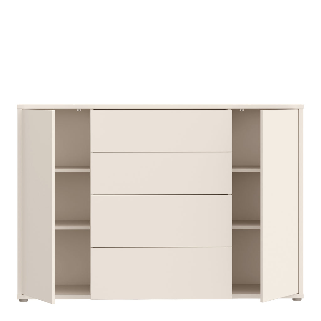Alice Springs Wide Sideboard with 4 Drawers & 2 Doors with Push-to-Open in Sand