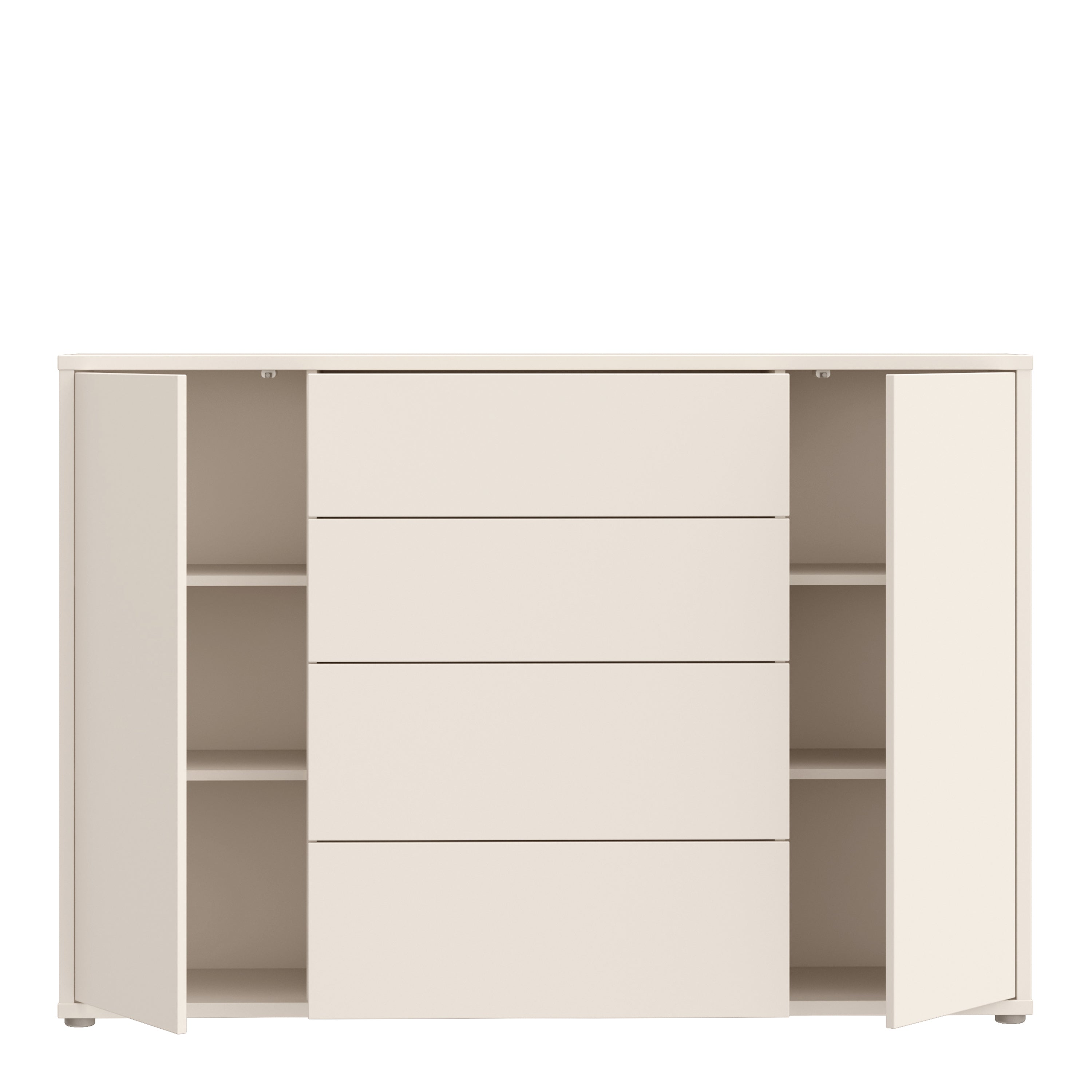 Alice Springs Wide Sideboard with 4 Drawers & 2 Doors with Push-to-Open in Sand