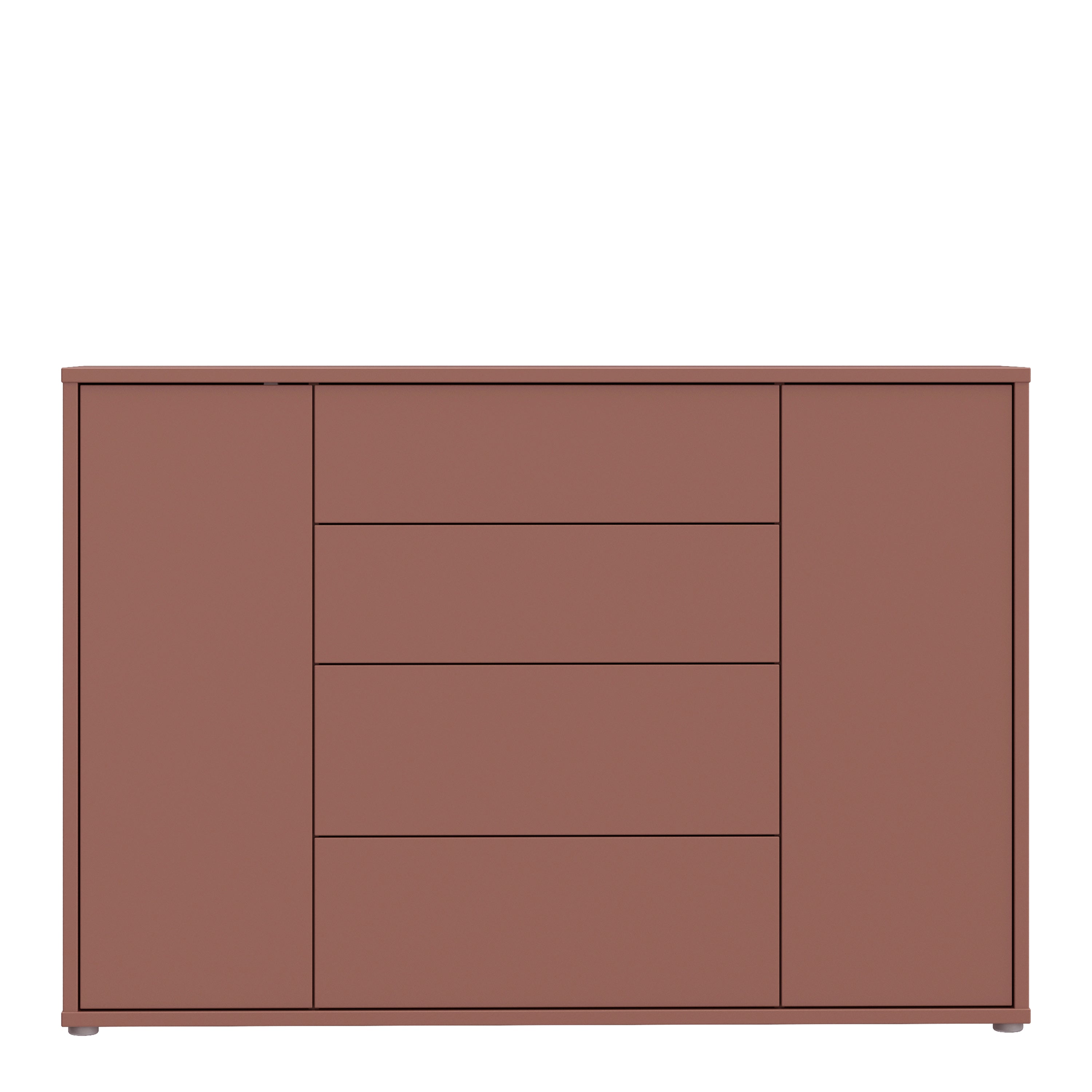 Alice Springs Wide Sideboard with 4 Drawers & 2 Doors with Push-to-Open in Terracotta
