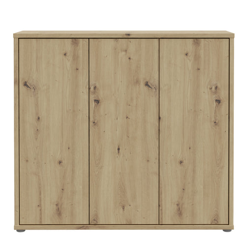 Alice Springs Shoe Cabinet with 3 Doors Push-to-Open in Artisan Oak